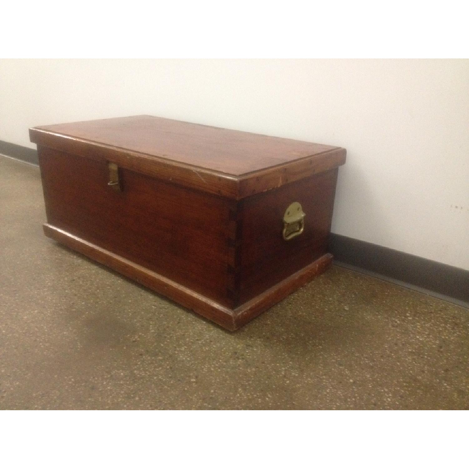 Antique Oak Chest with Brass - image-2