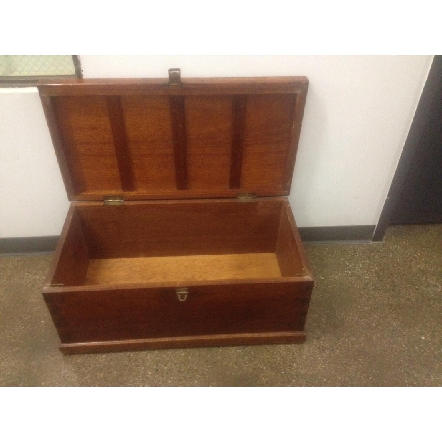 Antique Oak Chest with Brass - image-3