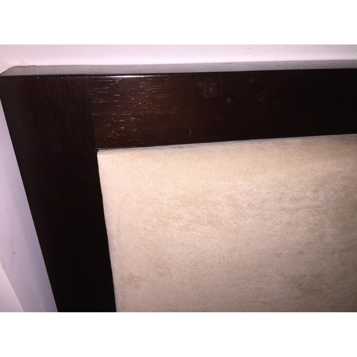 Wood Queen Bed Frame w/ Upholstered Headboard - image-3