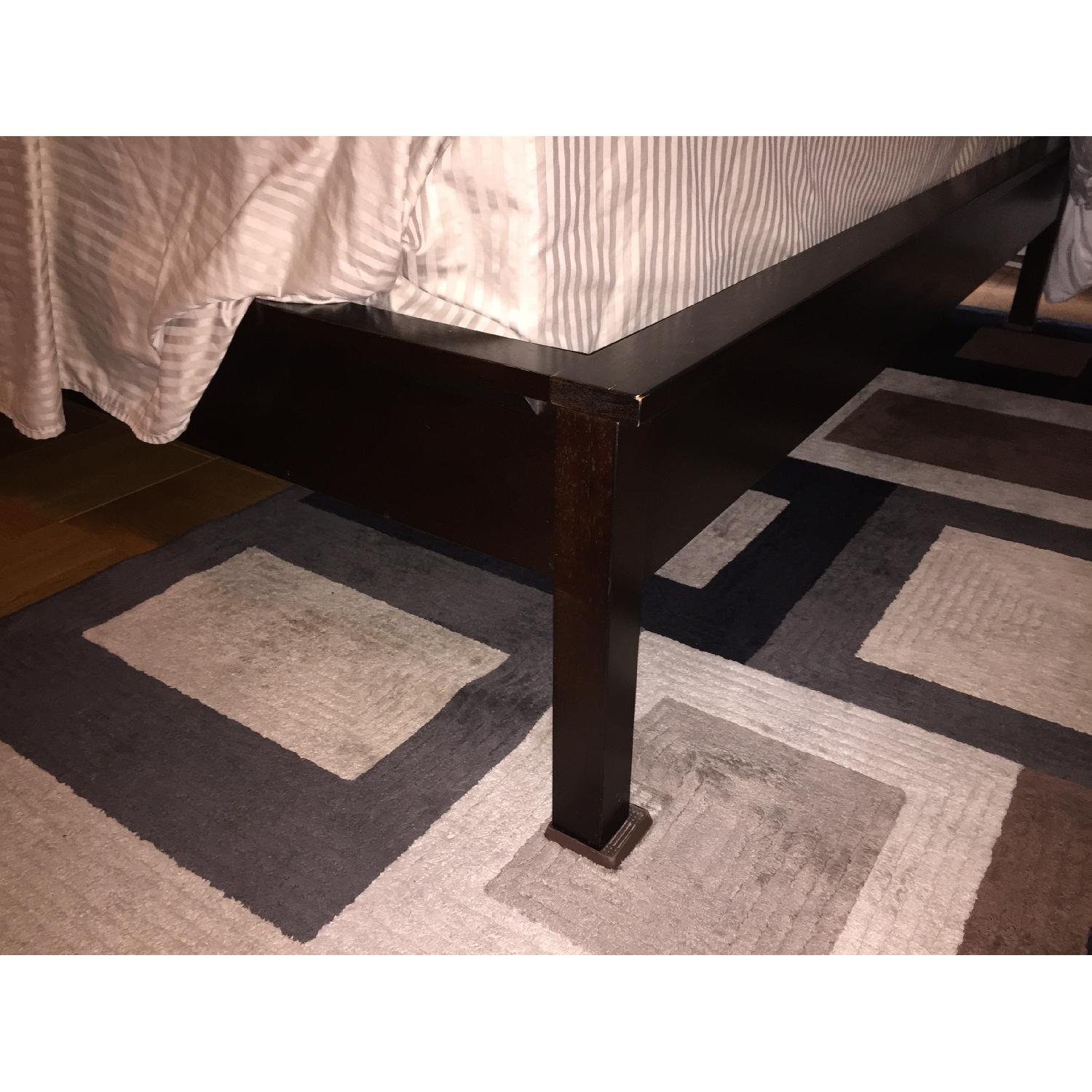 Wood Queen Bed Frame w/ Upholstered Headboard - image-4