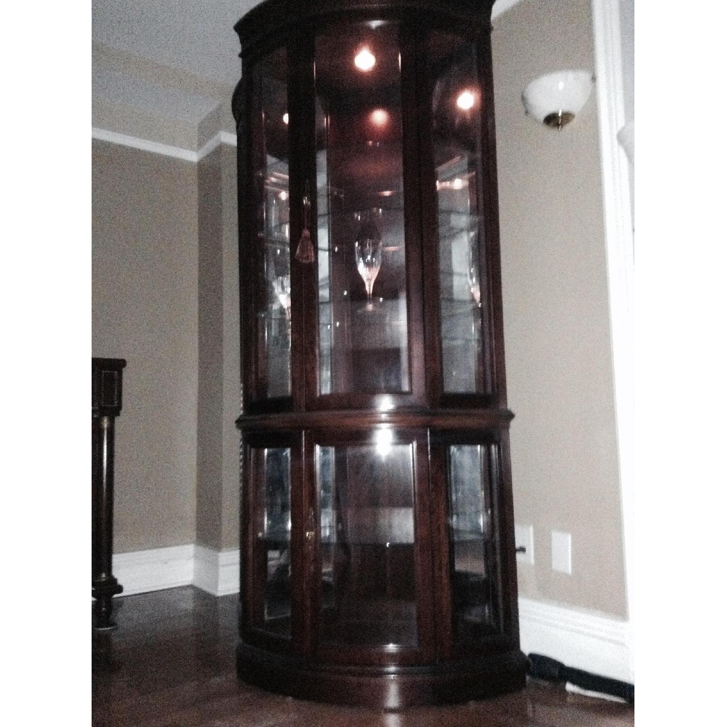 Jasper Wood Corner Display Pair AptDeco