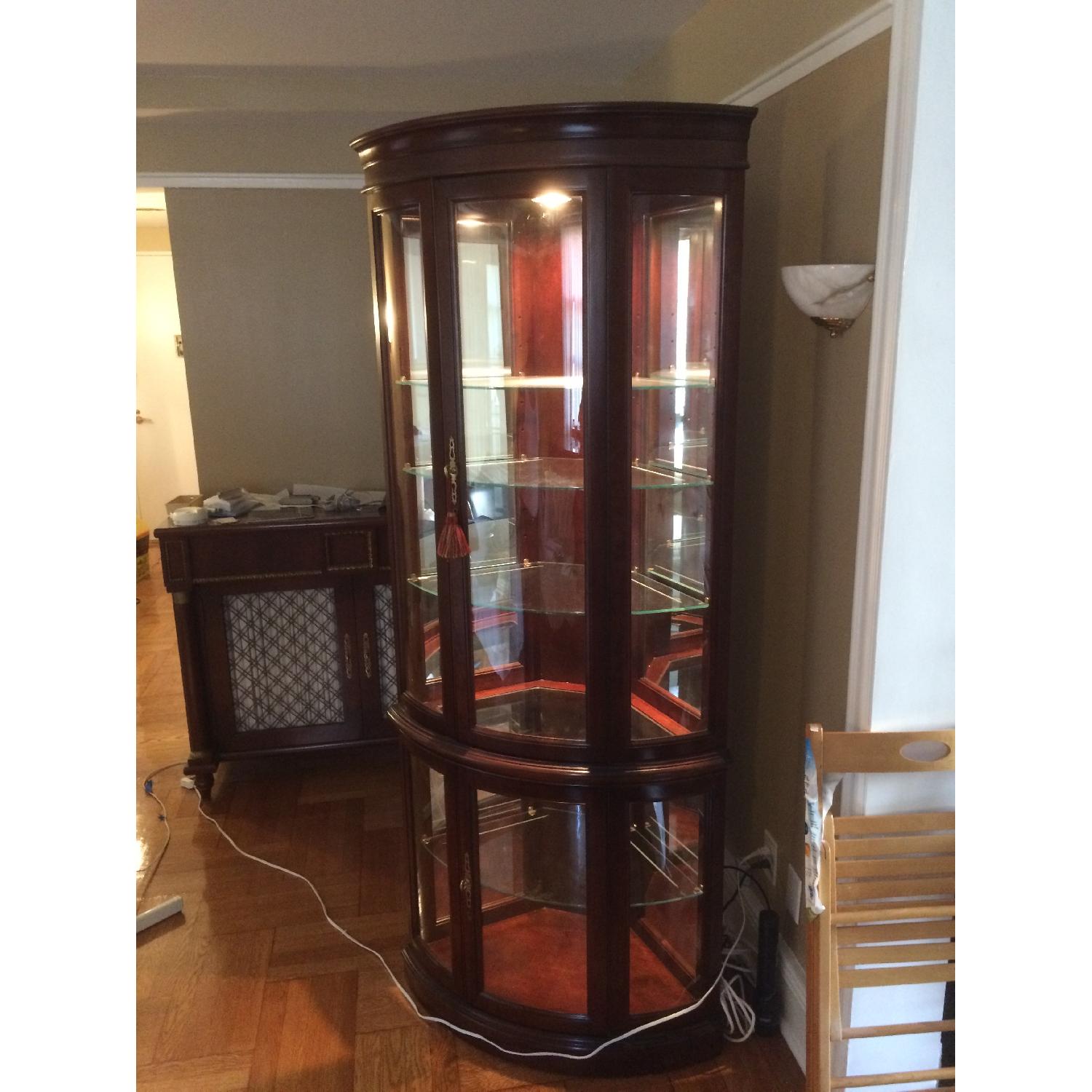 Jasper Wood Corner Display Pair AptDeco