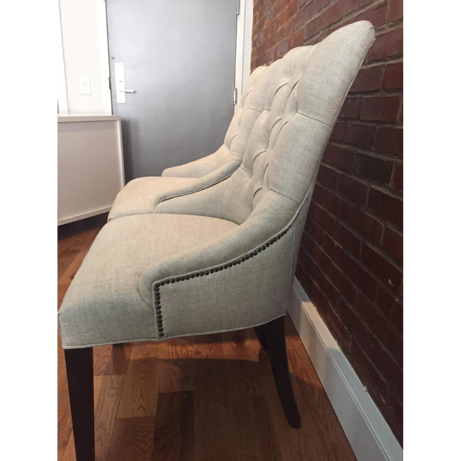 Restoration Hardware Marine Tufted Fabric Accent Chair  - Pair - image-1