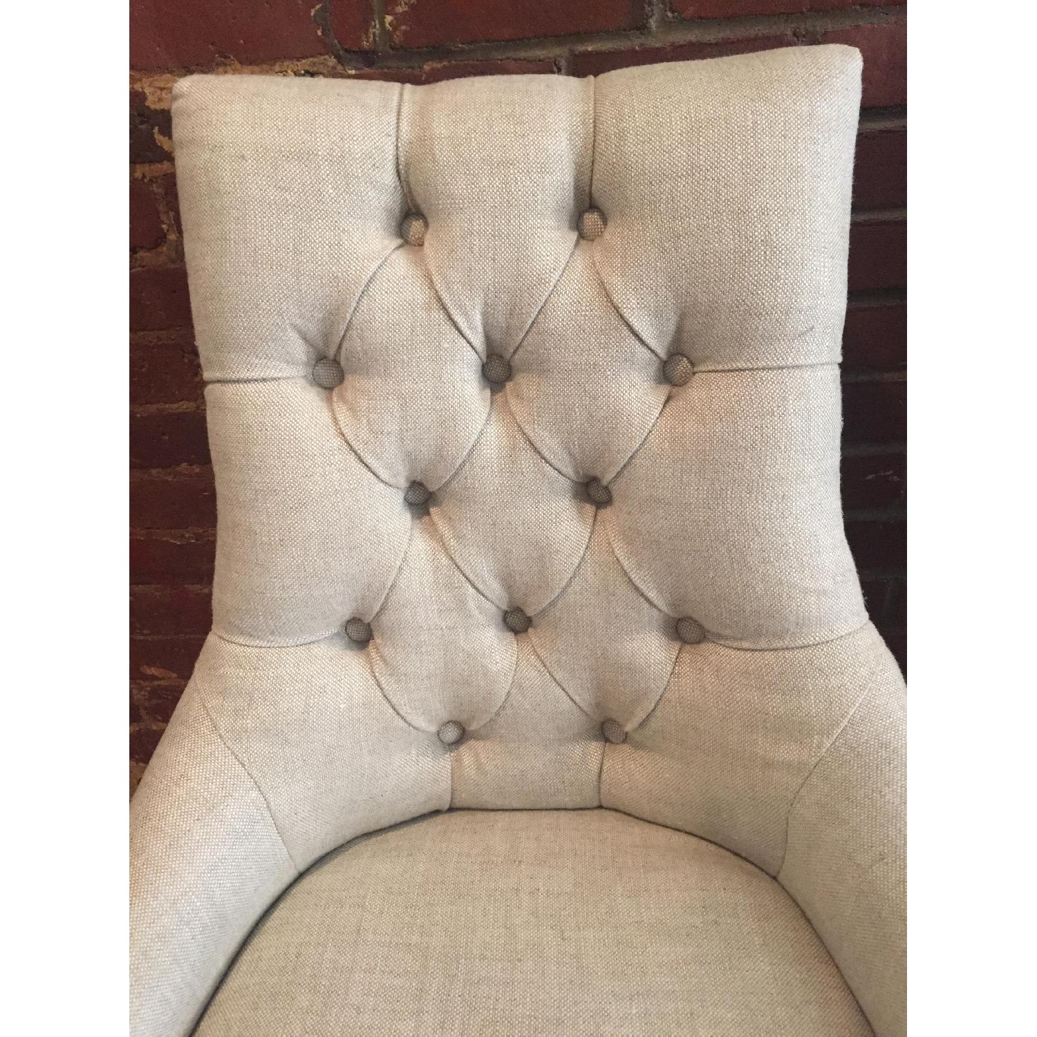 Restoration Hardware Marine Tufted Fabric Accent Chair  - Pair - image-3