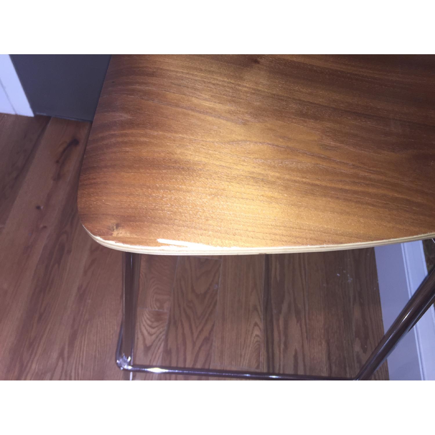 Crate & Barrel Felix Walnut Counter Stools - Pair - image-3