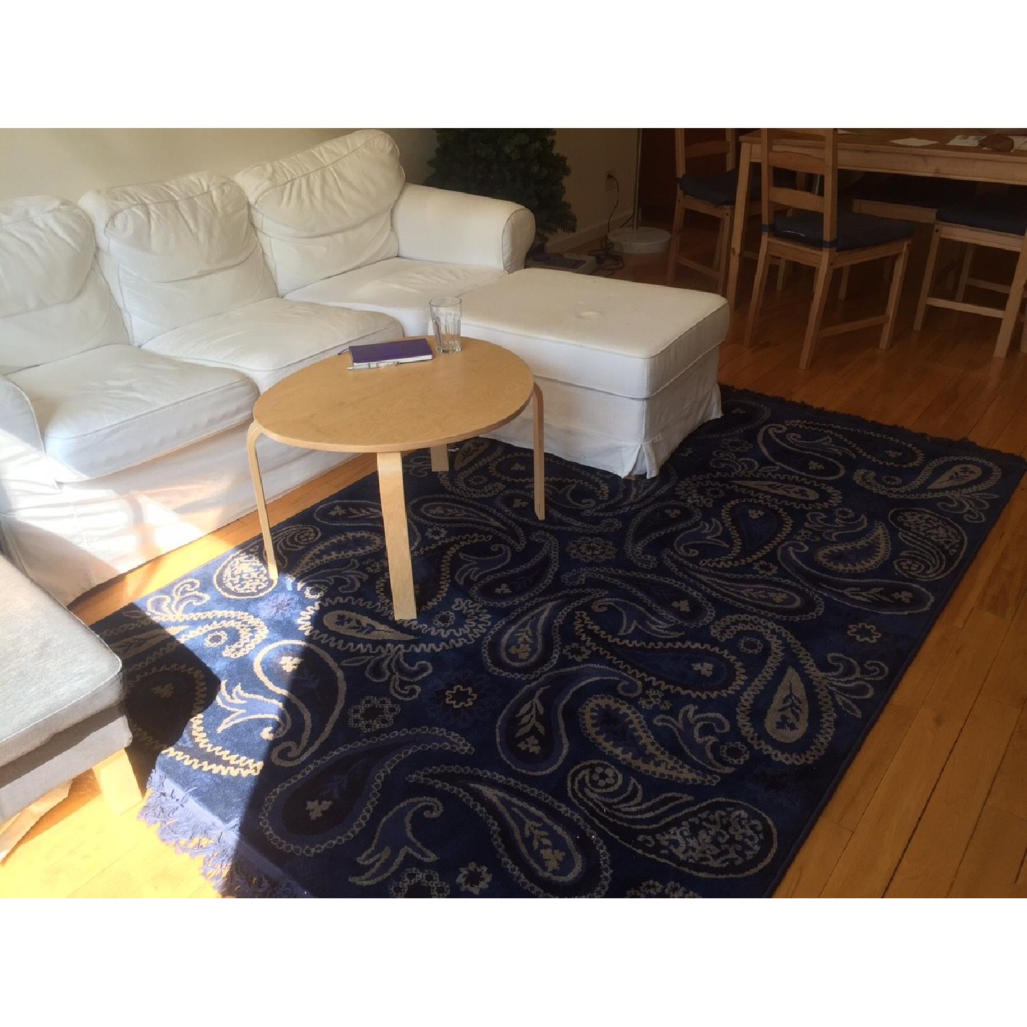 Ikea Blue and Gold Swirls Rug - image-1