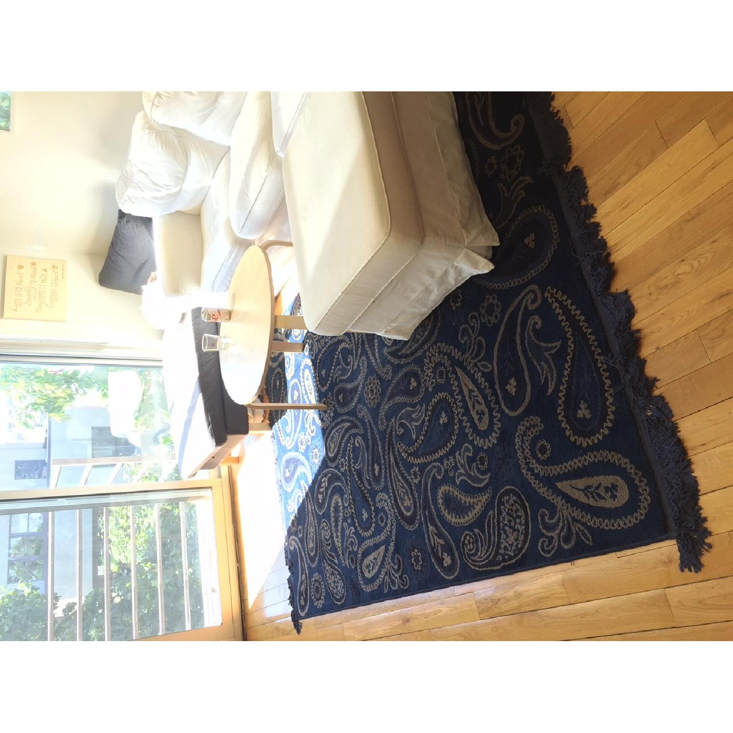 Ikea Blue and Gold Swirls Rug - image-2