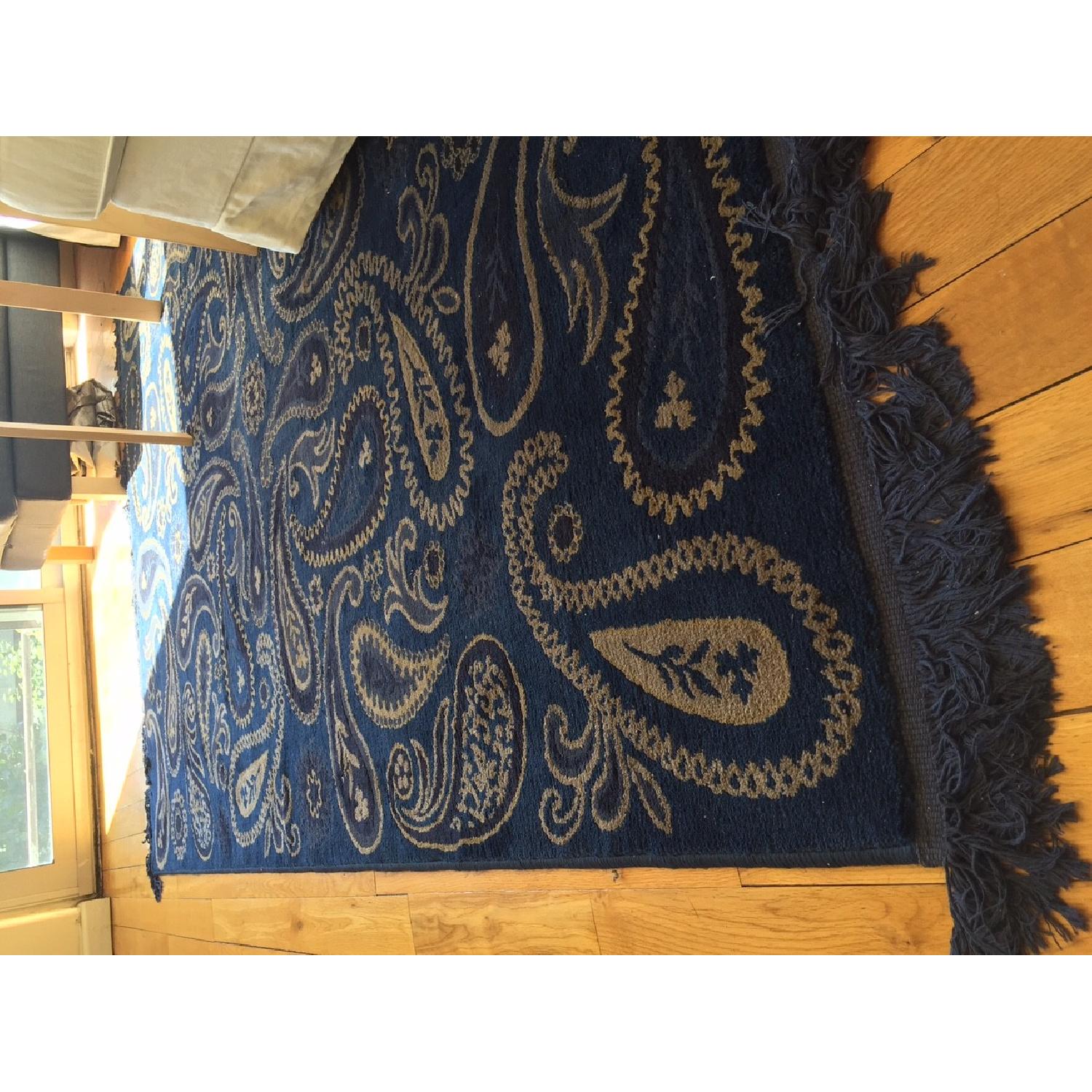 Ikea Blue and Gold Swirls Rug - image-3