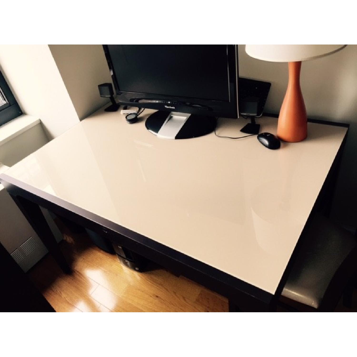 Calligaris Caf Latte Glass Top Dining Table w/ 4 Chairs - AptDeco