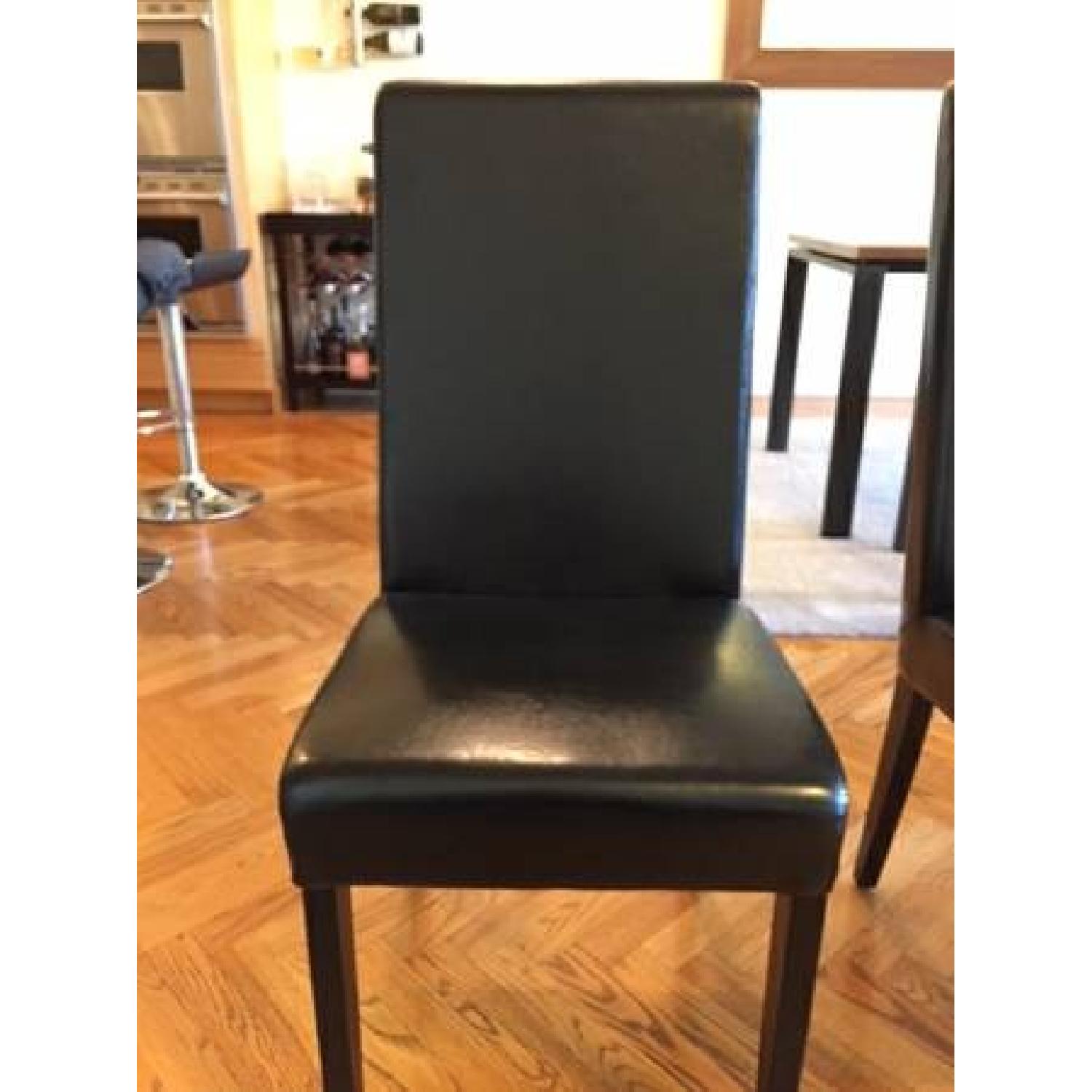 Black Faux Leather Dining Chairs Set of 4 AptDeco