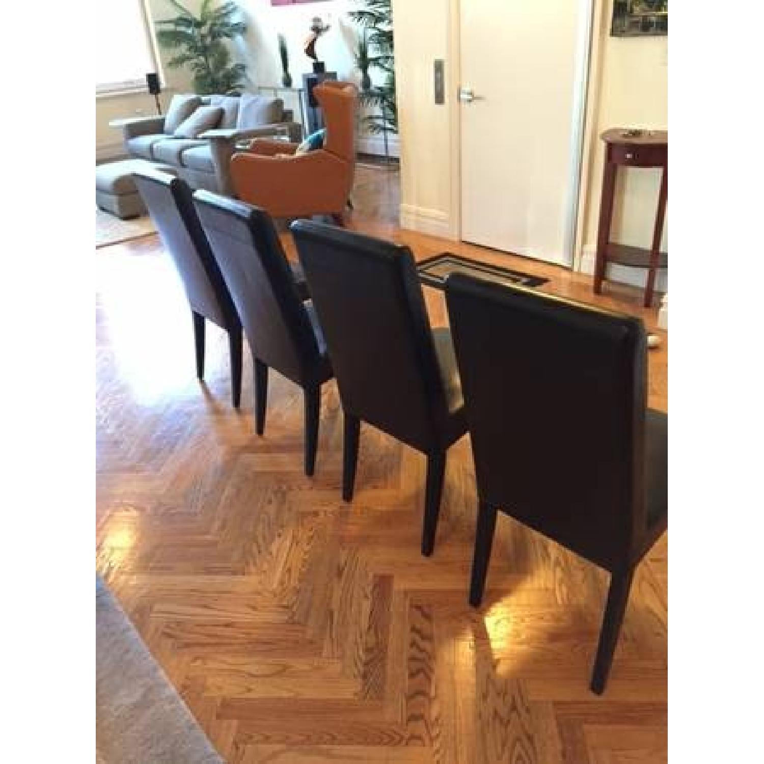 Black Faux Leather Dining Chairs - Set of 4 - image-4