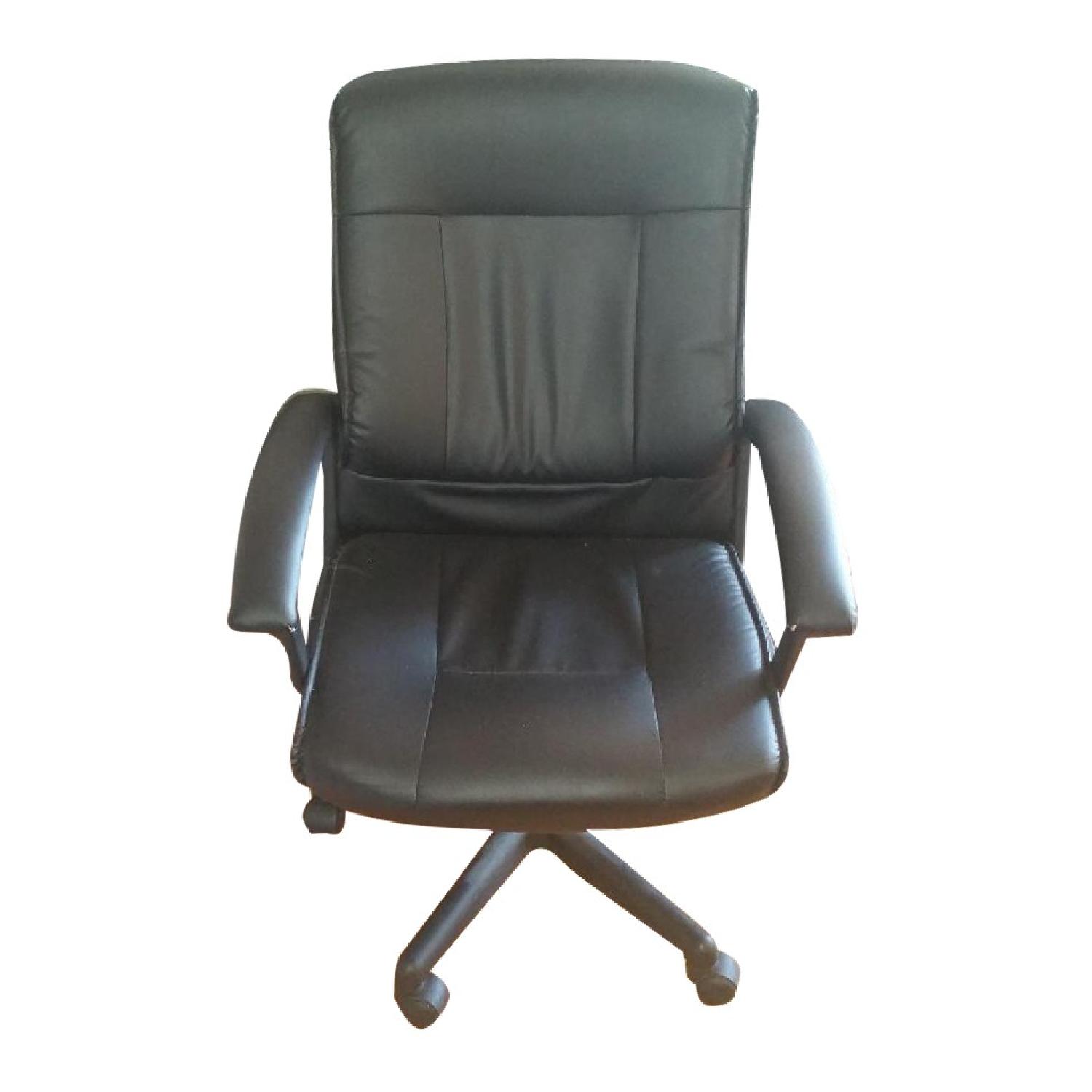Ikea Black Wood Desk w/ Managers Chair - image-4
