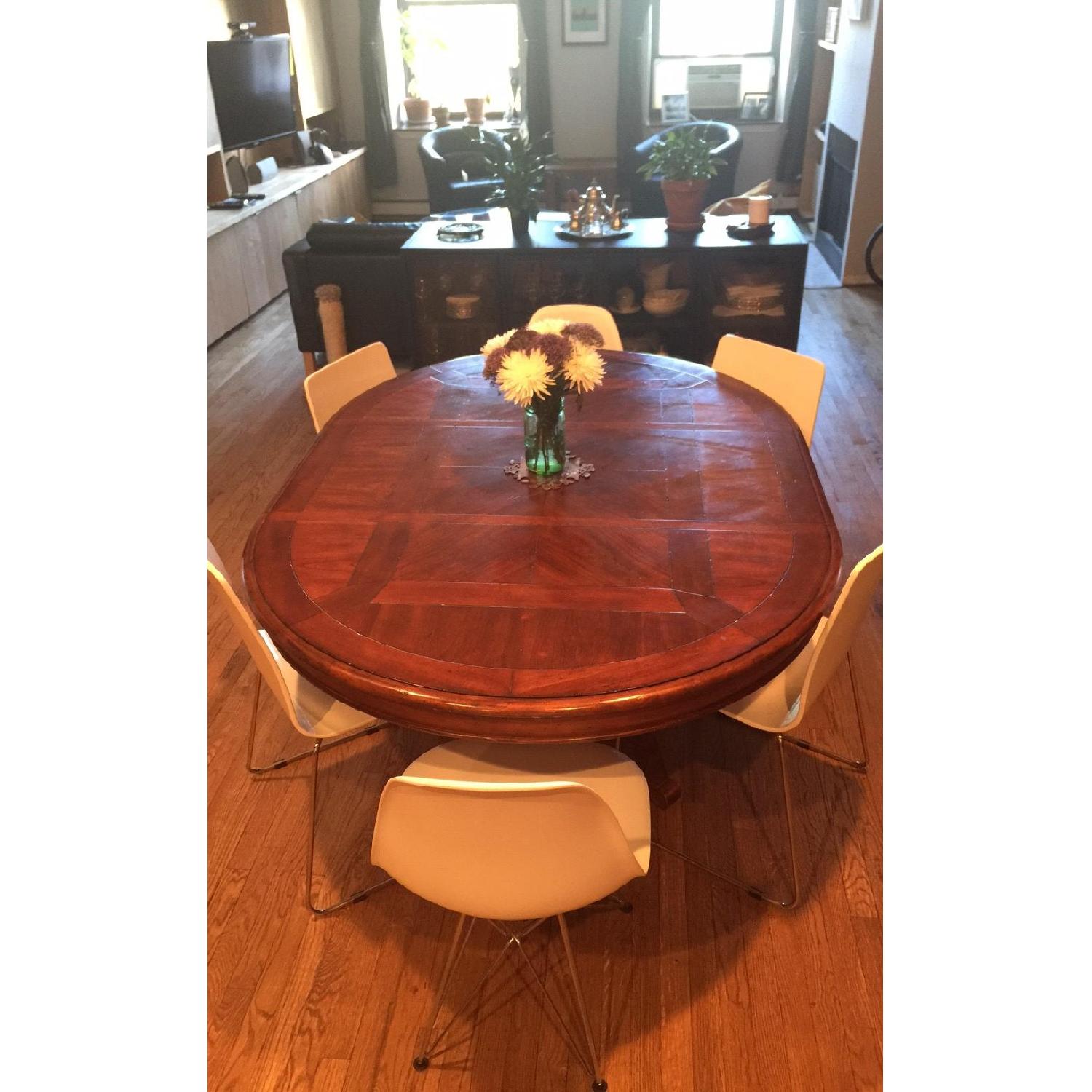 Wood Pedestal Expandable Dining Table - image-3