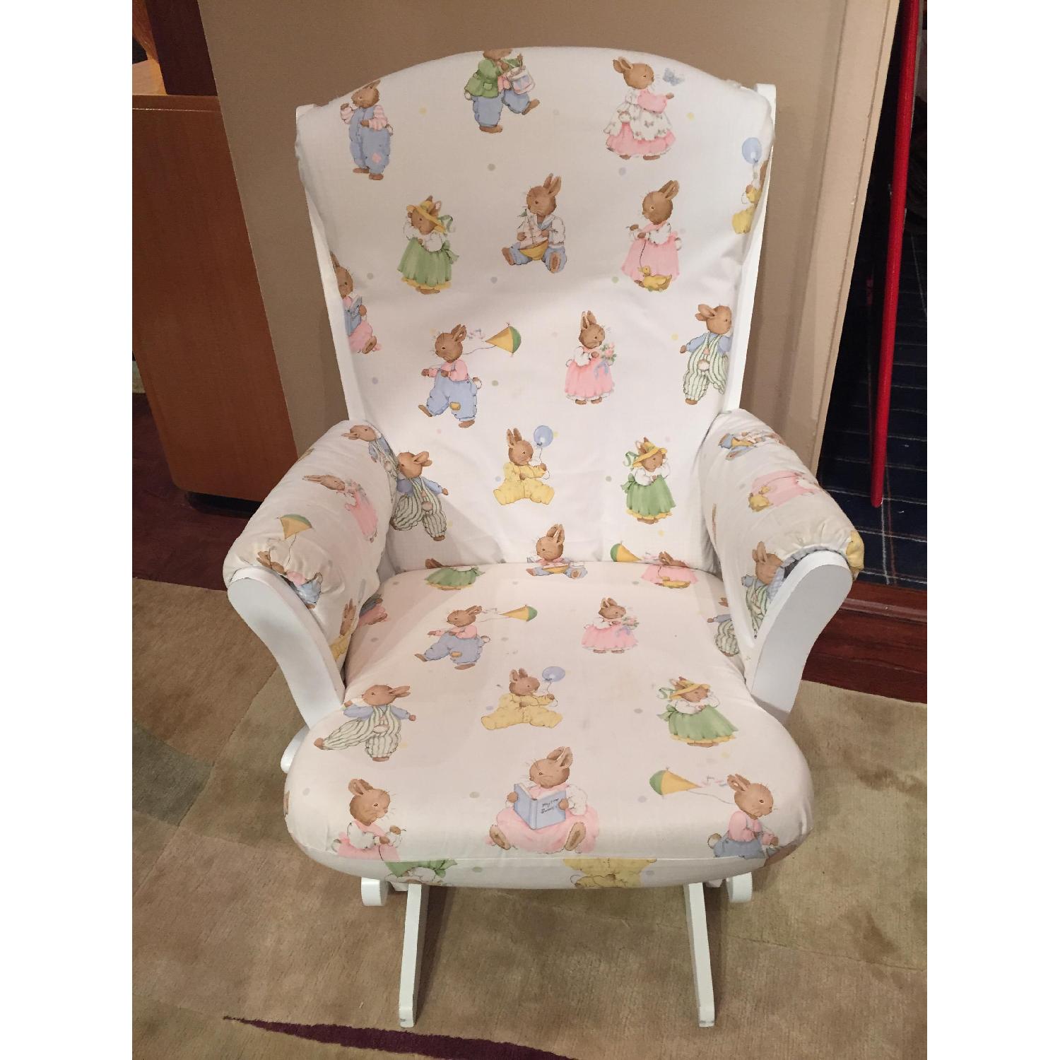 Dutailier Children's Gliding Rocking Nursing Chair w/ Foot Stool - image-1