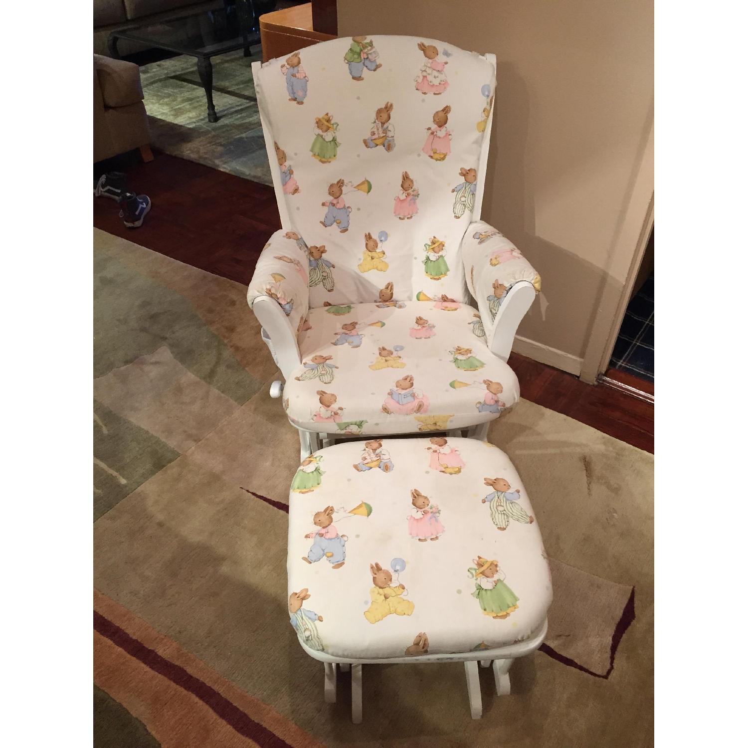 Dutailier Children's Gliding Rocking Nursing Chair w/ Foot Stool - image-5