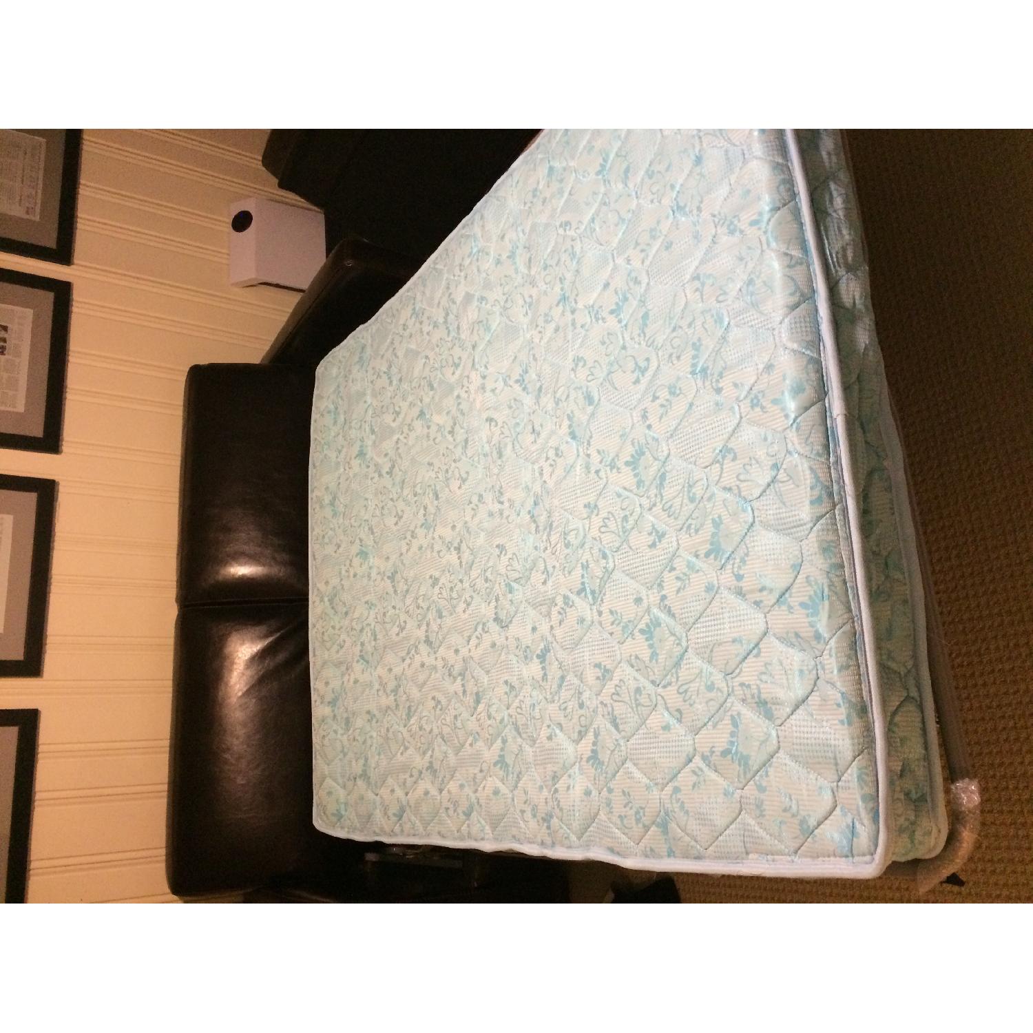 Macys Brown Leather Sleeper Sofa - image-2