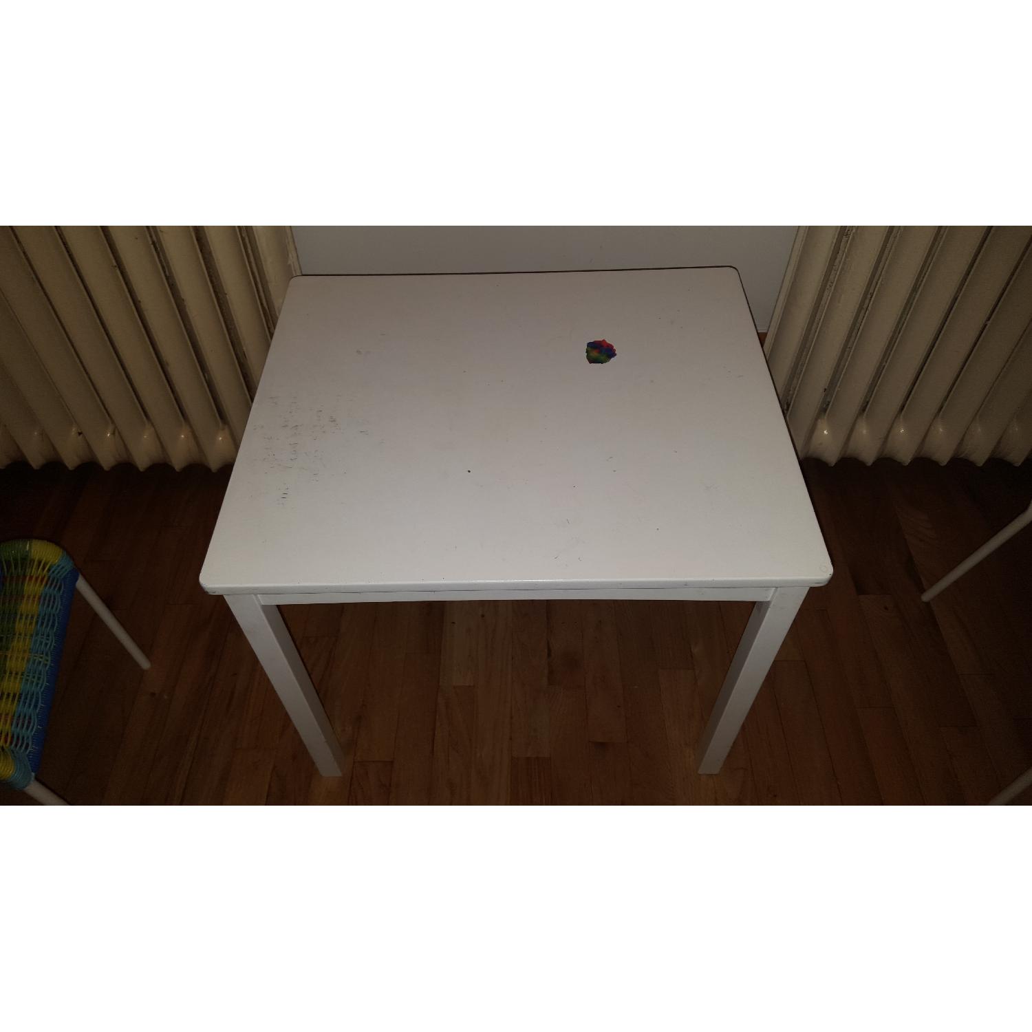 Ikea Kids Arts Table w/ 2 Rainbow Chairs - image-1