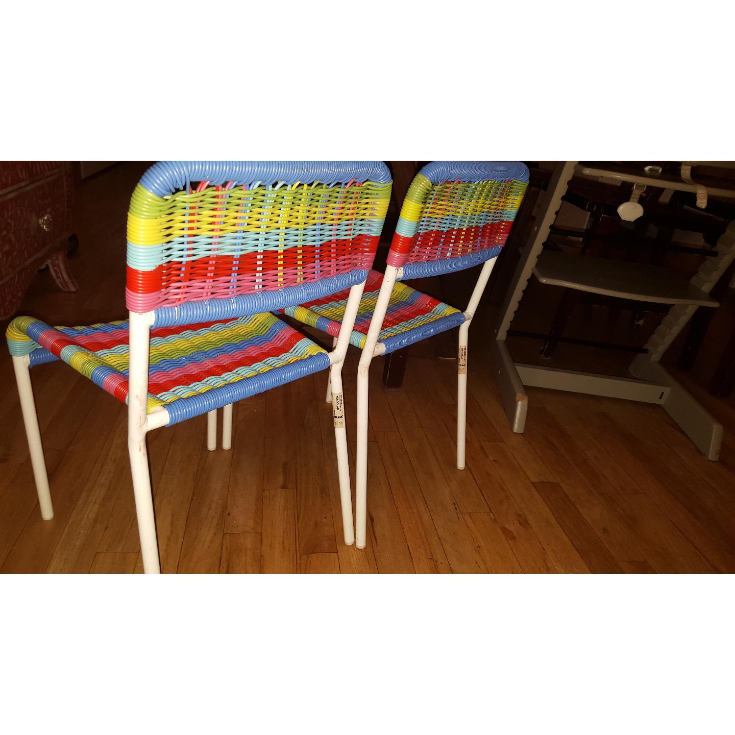 Ikea Kids Arts Table w/ 2 Rainbow Chairs - image-8