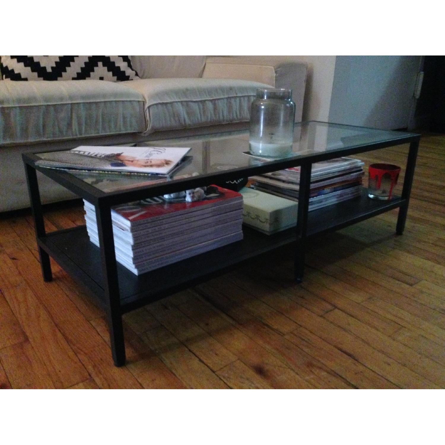 Ikea Glass & Metal Coffee Table AptDeco