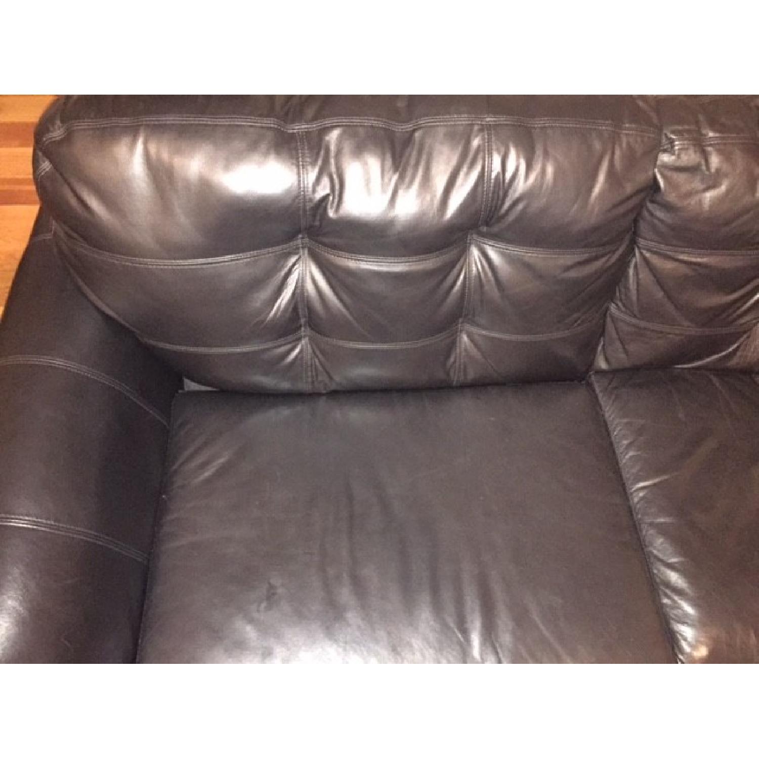Ashley's Black Leather Couch - image-2