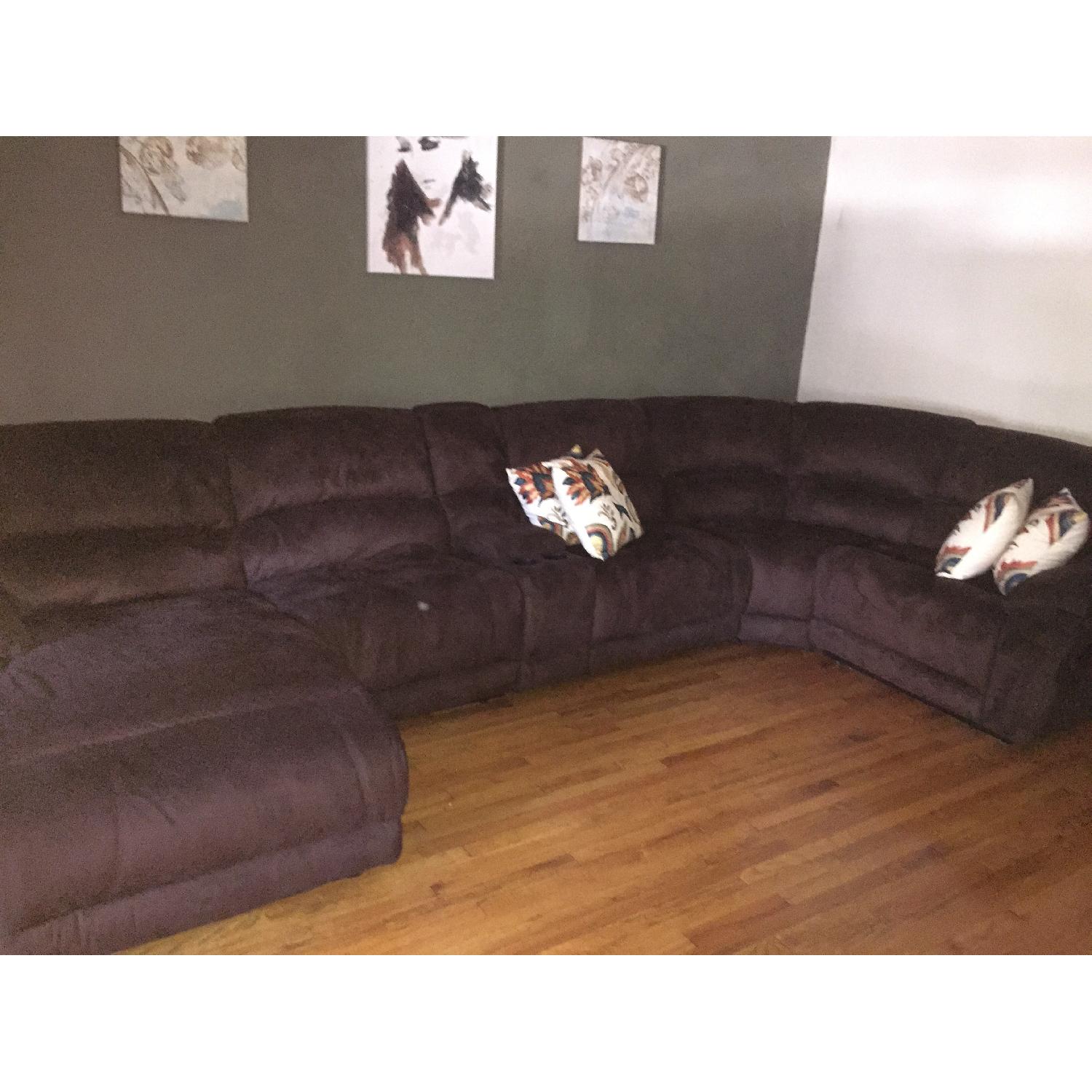 Cindy Crawford Mackenzie 6 Piece Microfiber Reclining Sectional Sofa - image-1