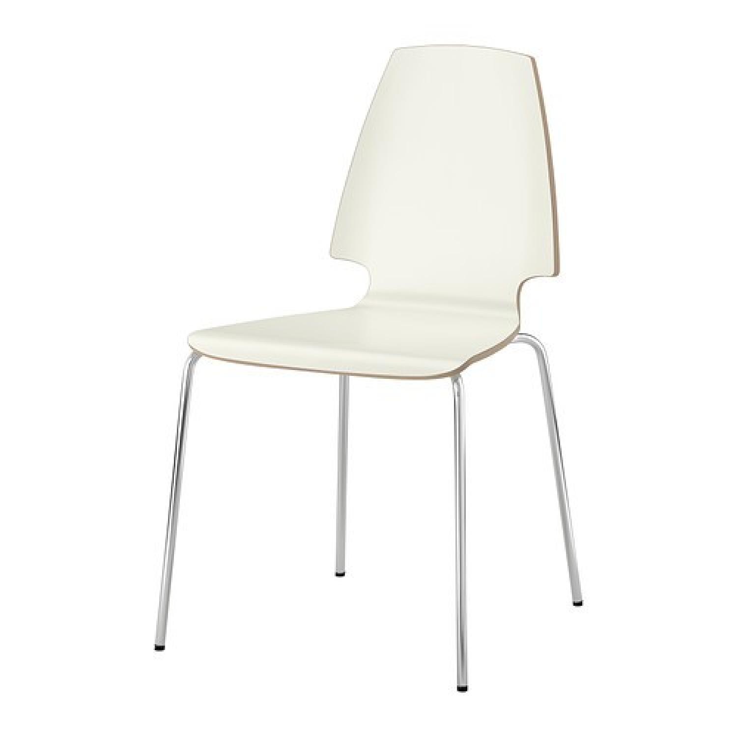 Ikea White Dining Chairs Pair AptDeco