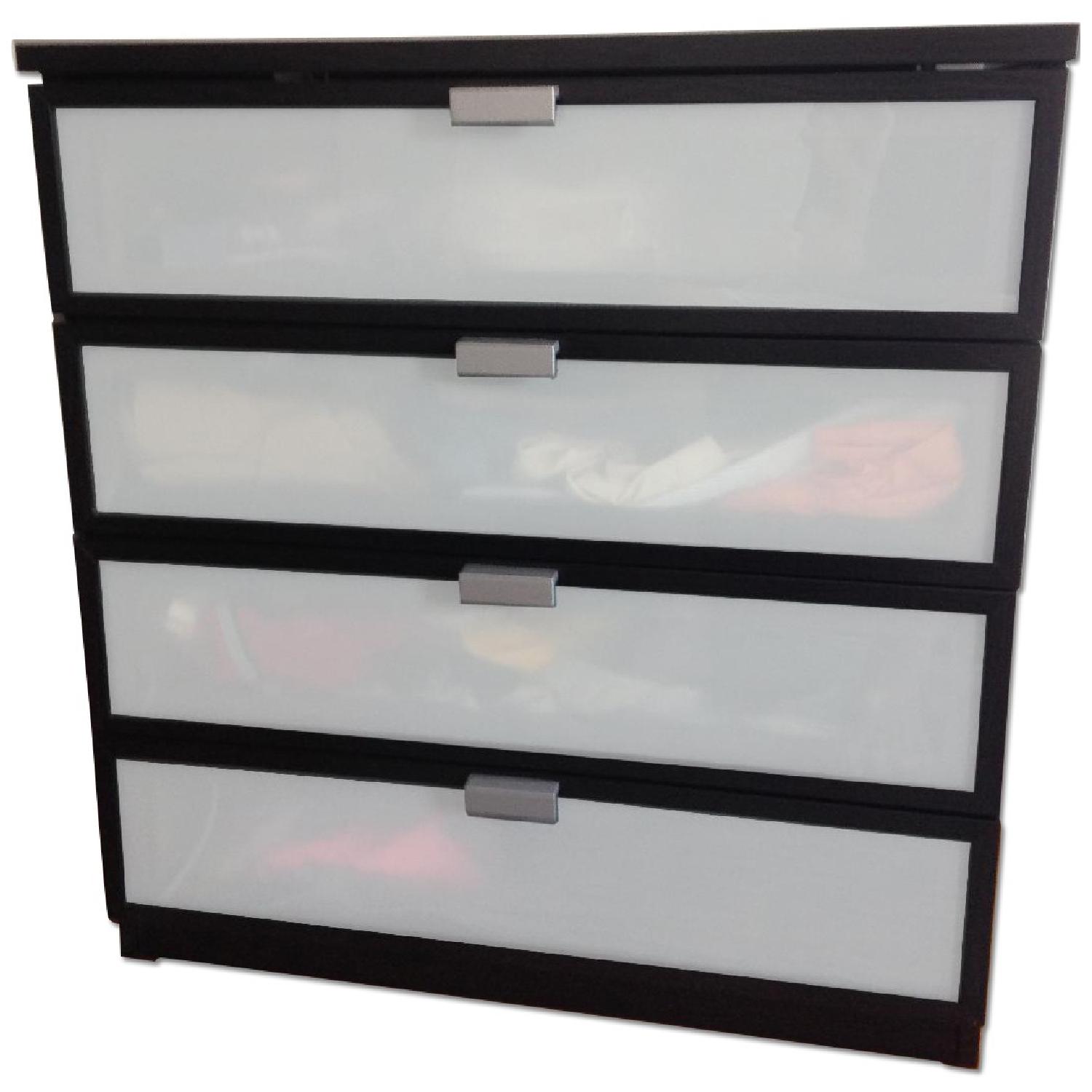 IKea Hopen 4Drawer Frosted Chest in BlackBrown AptDeco