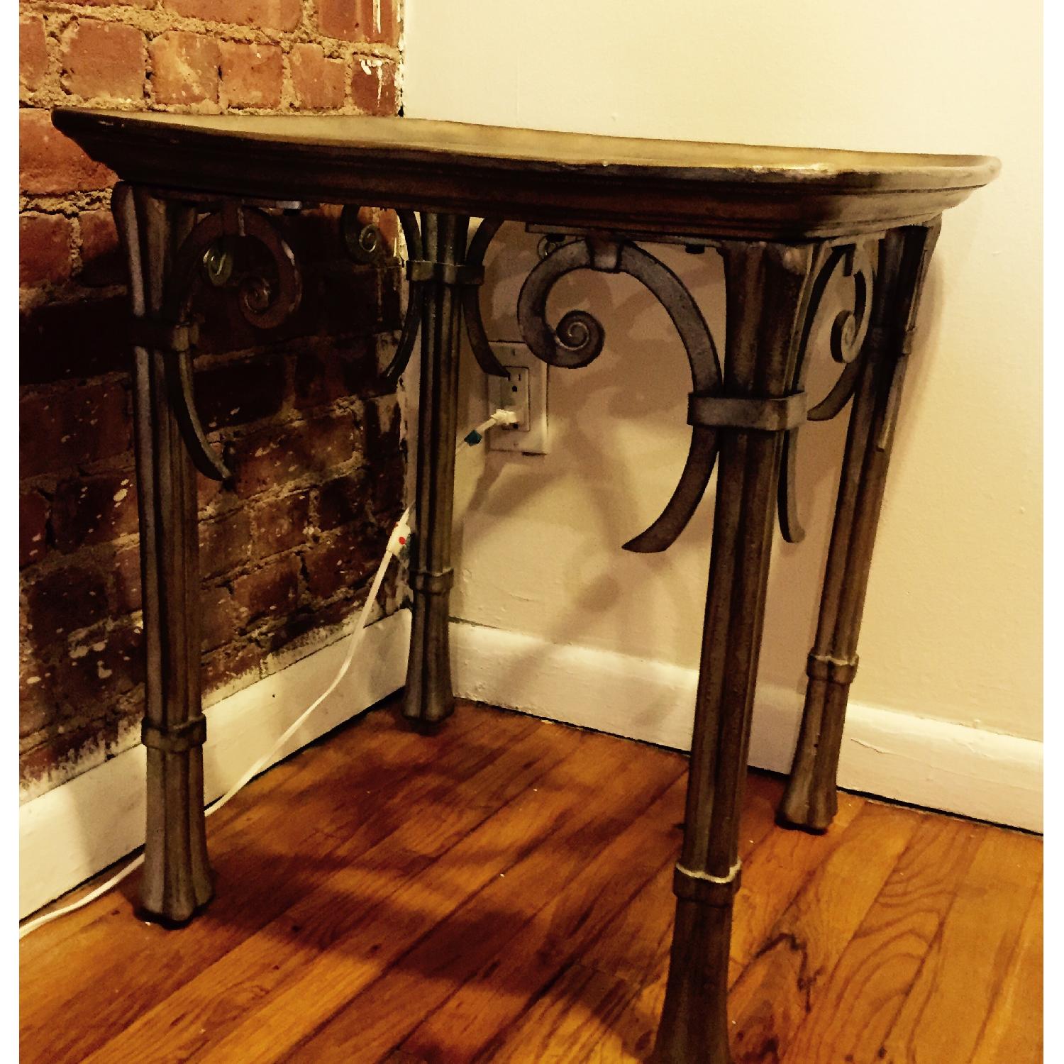 Antique Glass Top Side Table - image-3