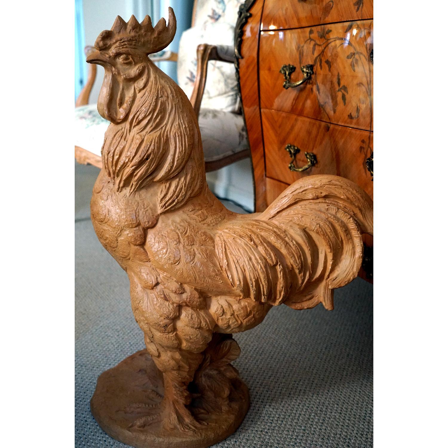 Rooster and Hen Clay Sculpture - Pair - image-6