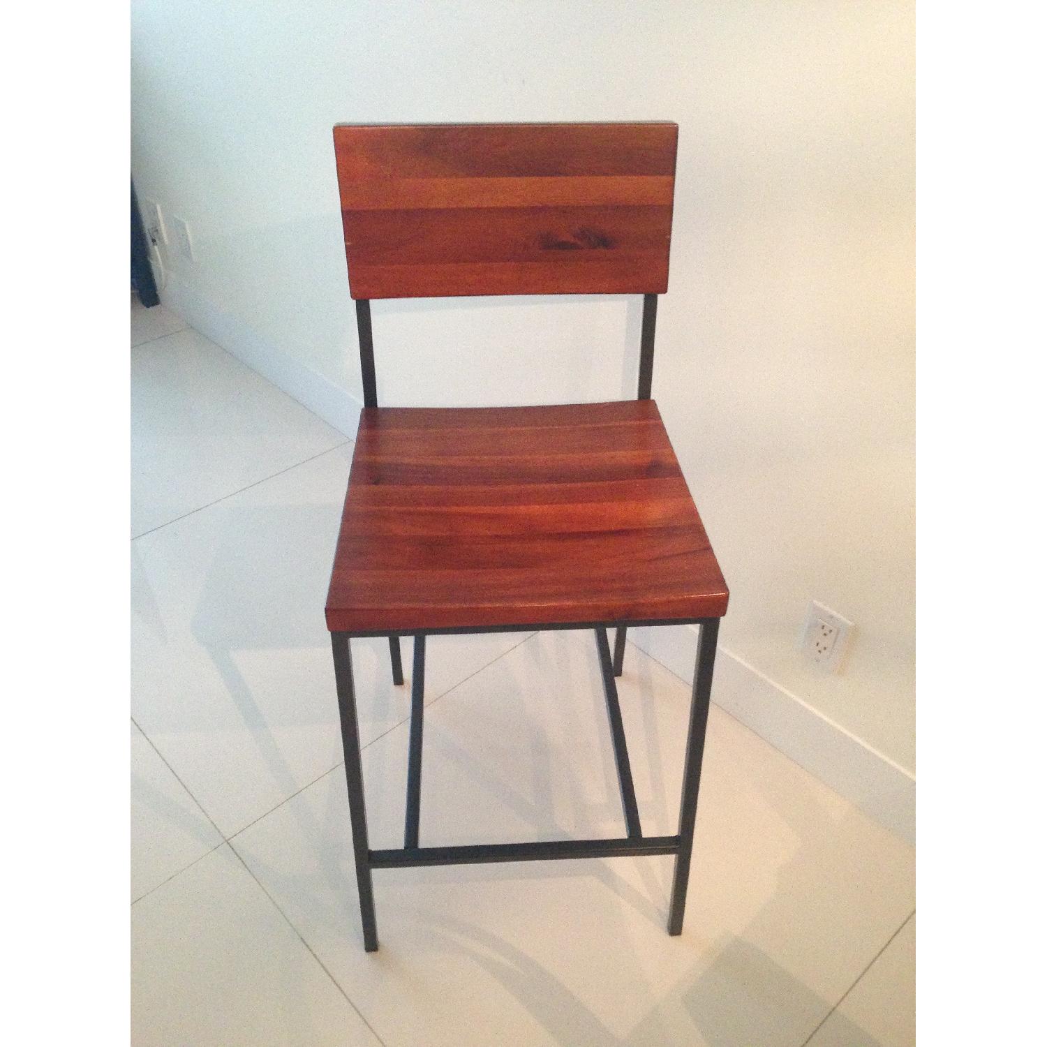 West Elm Rustic Counter Stools - Pair - image-1