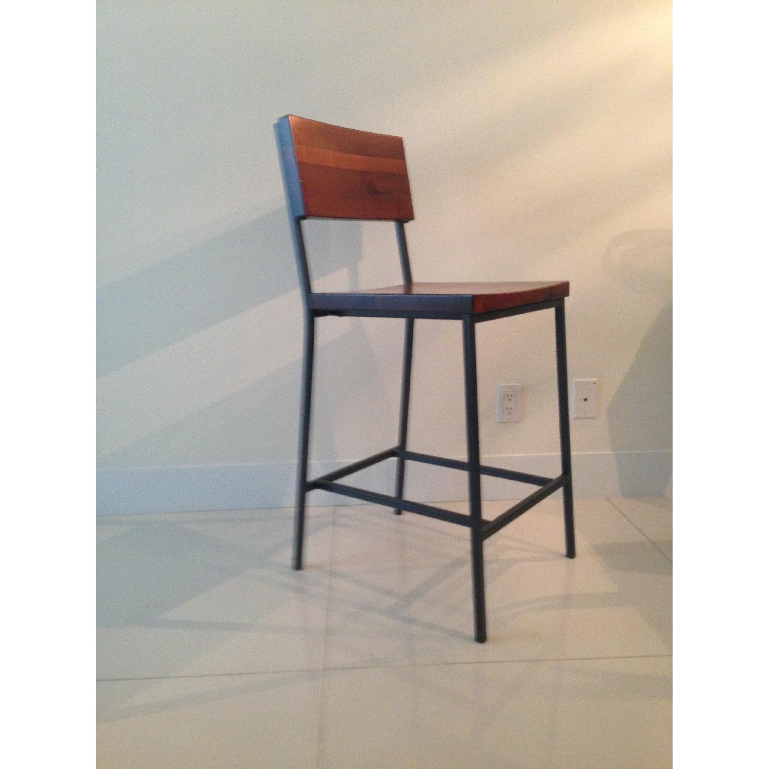 West Elm Rustic Counter Stools - Pair - image-2