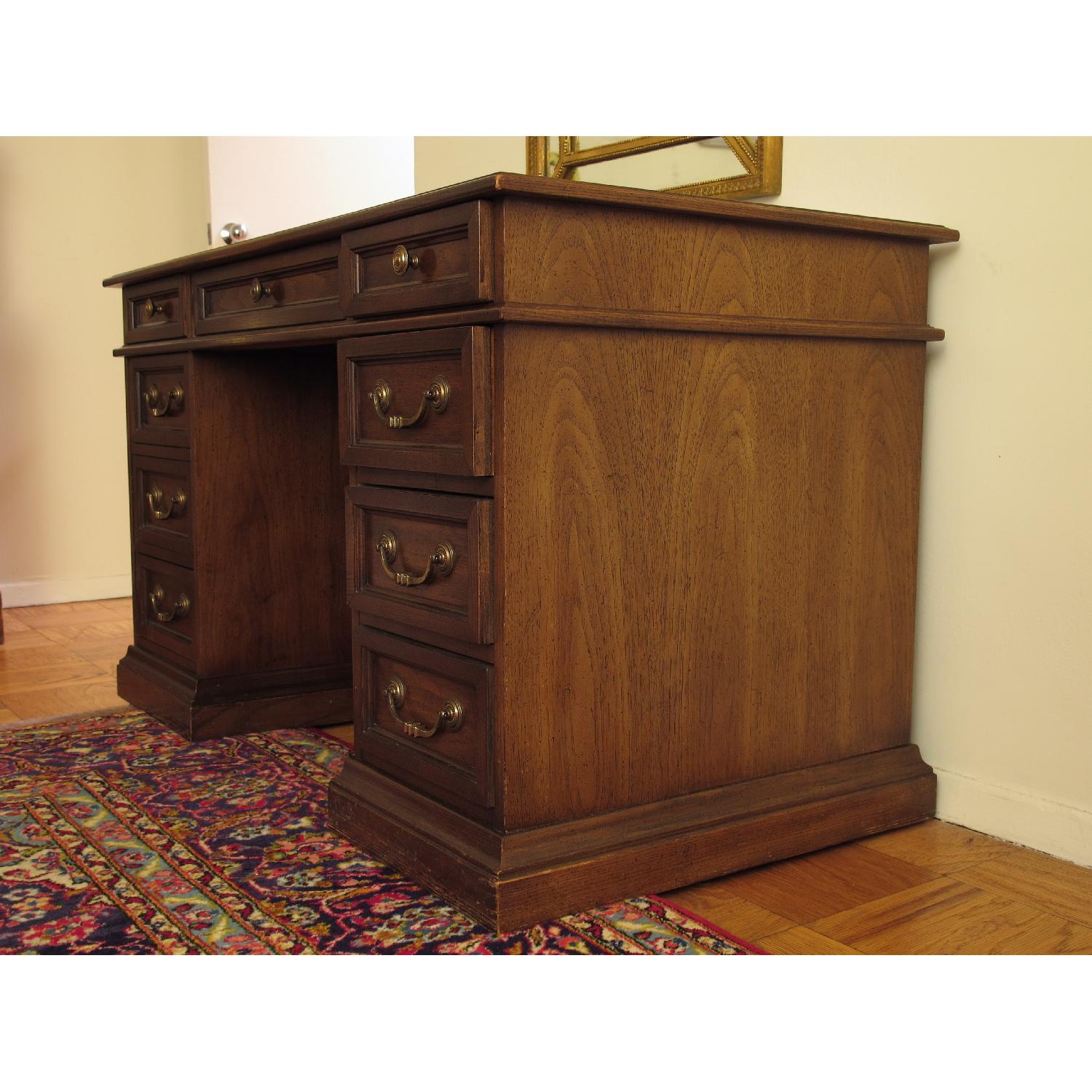 George III Style Oak Pedestal Desk - image-3