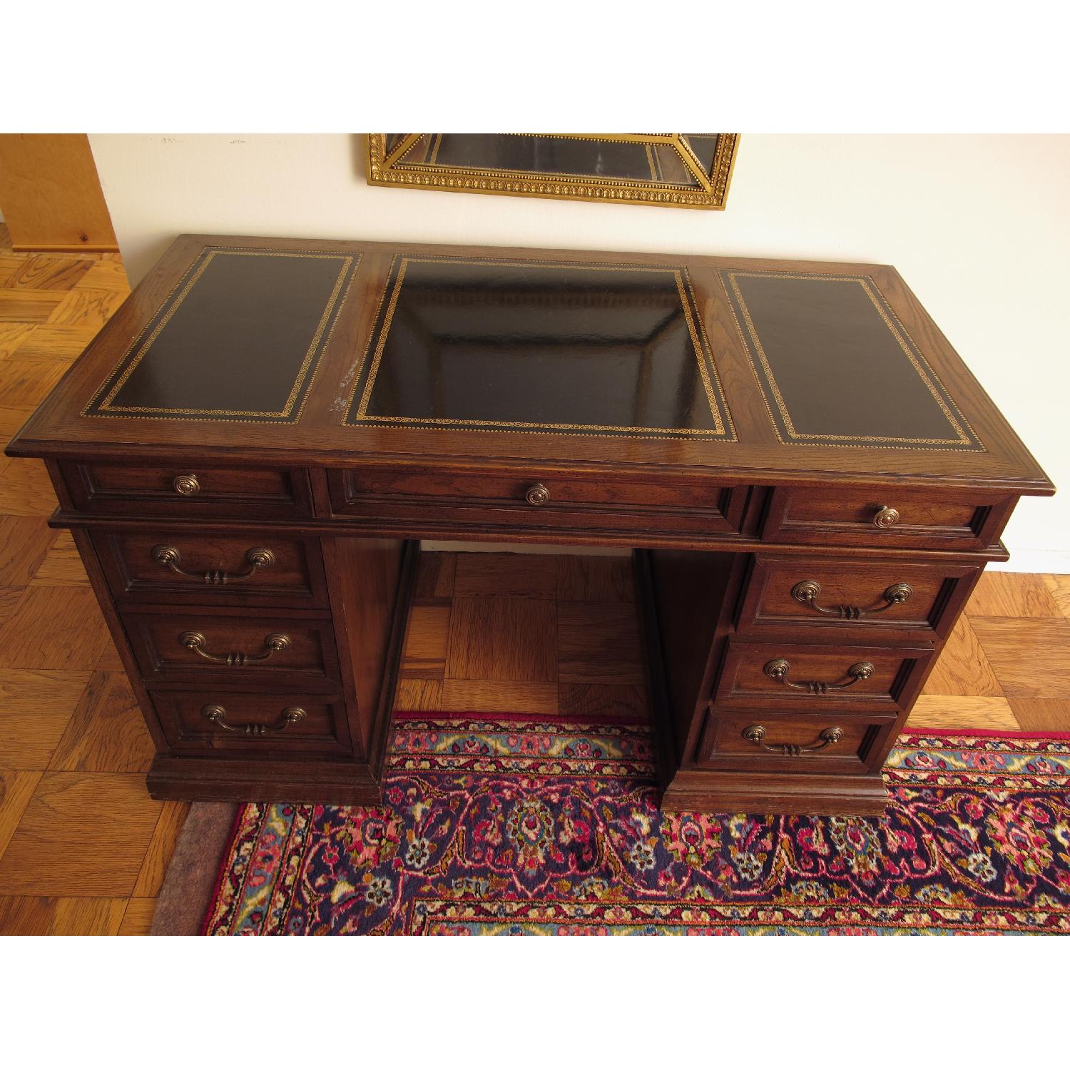 George III Style Oak Pedestal Desk - image-4