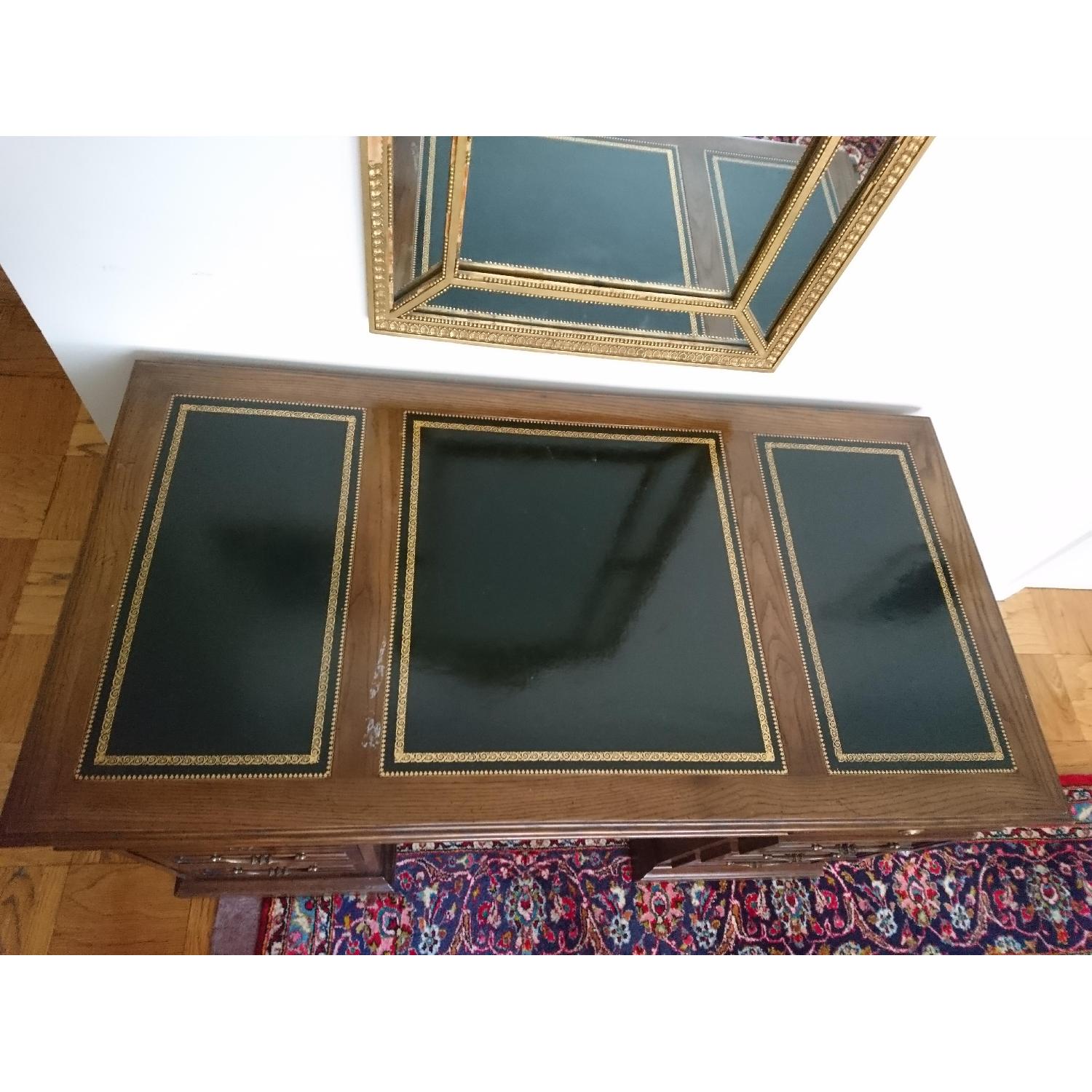 George III Style Oak Pedestal Desk - image-6