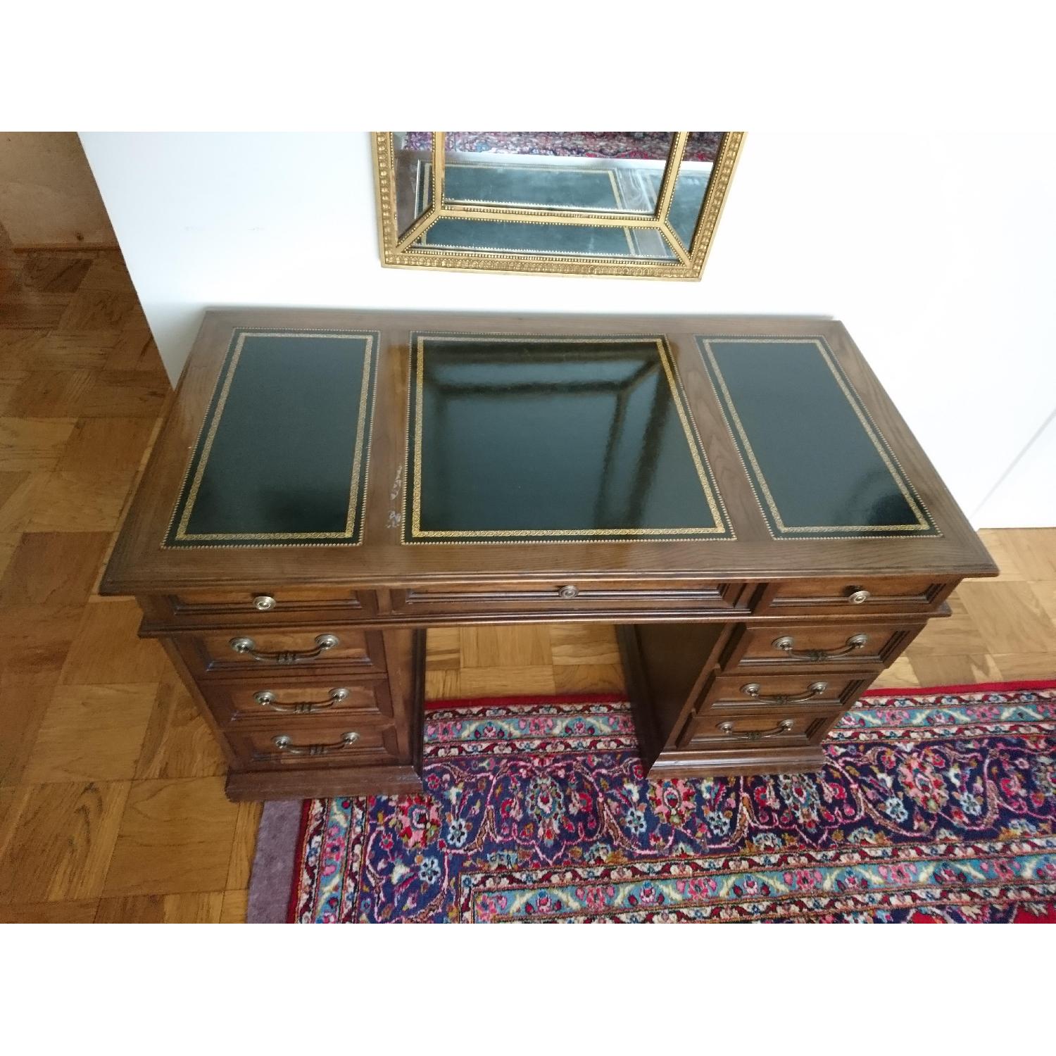 George III Style Oak Pedestal Desk - image-8