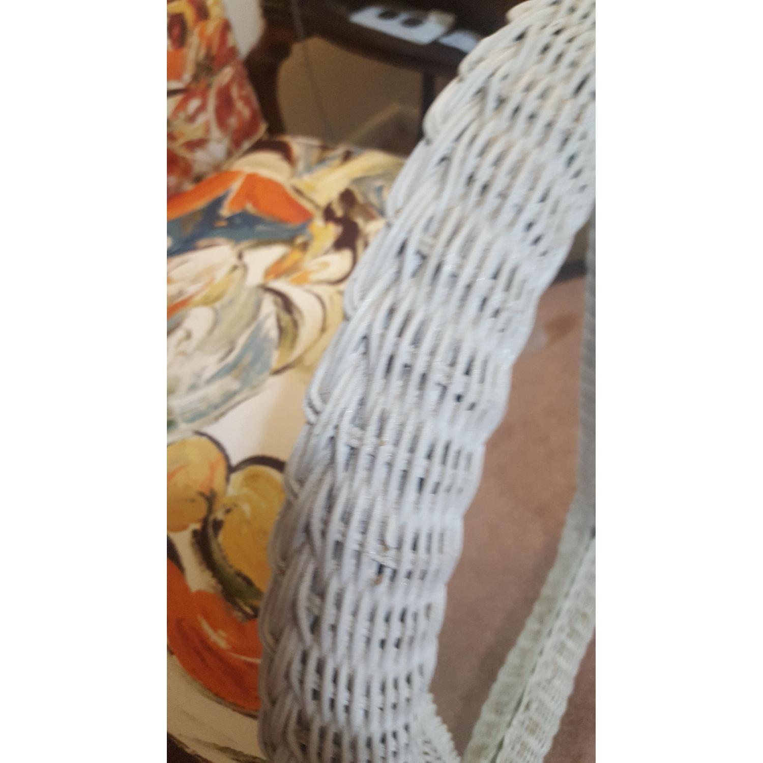 White Wicker Mirror - image-2