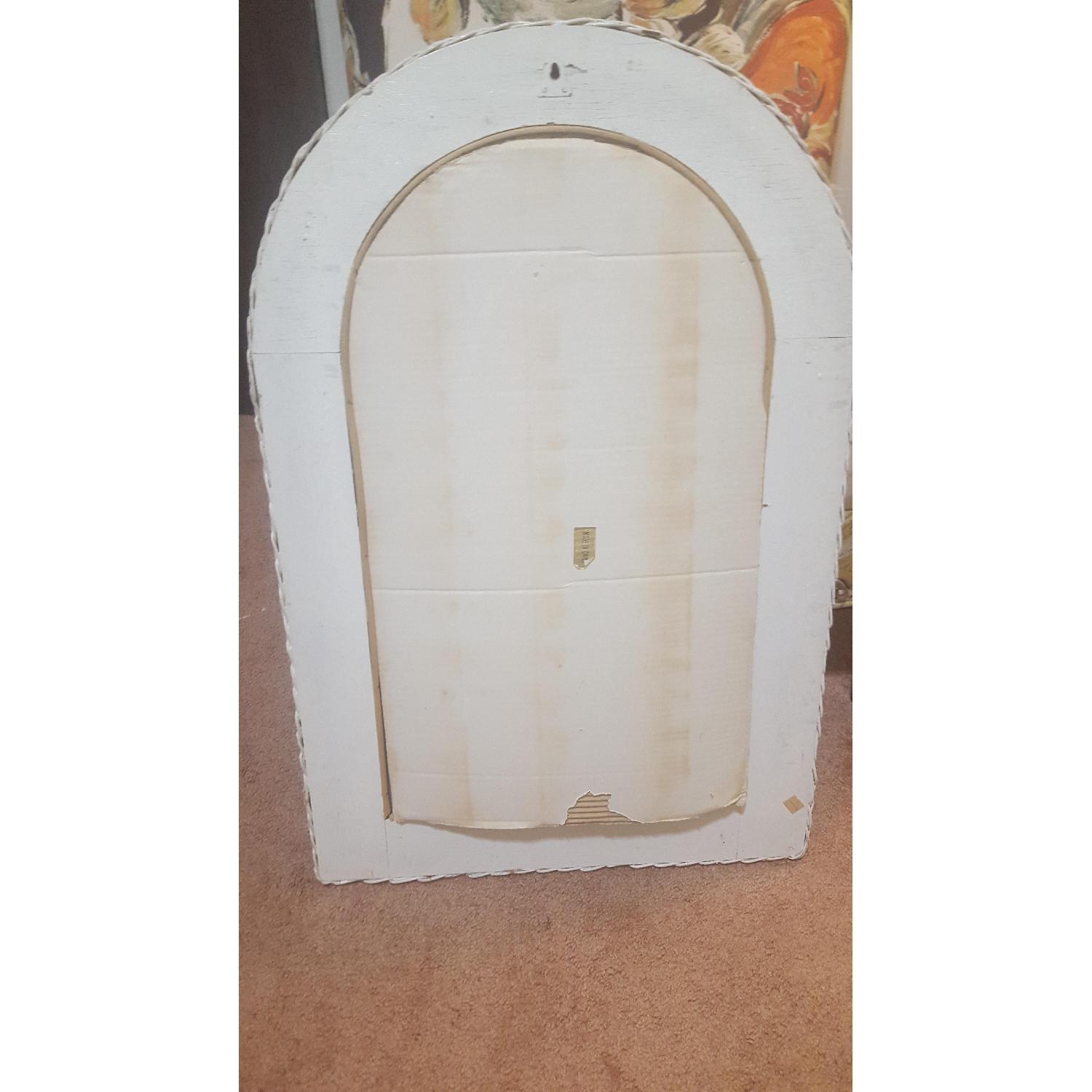 White Wicker Mirror - image-3