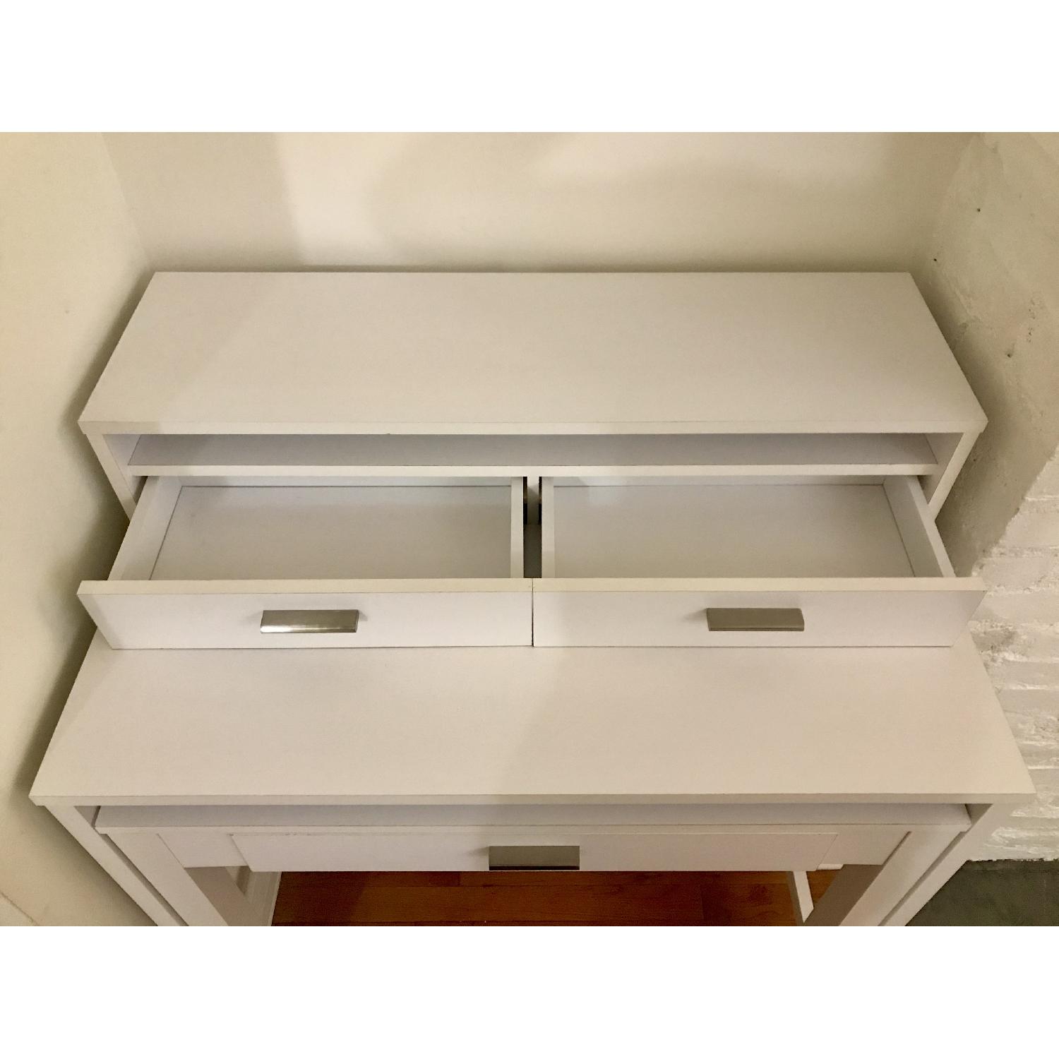 Container Store White Solid Wood Roll-Out Desk - image-4