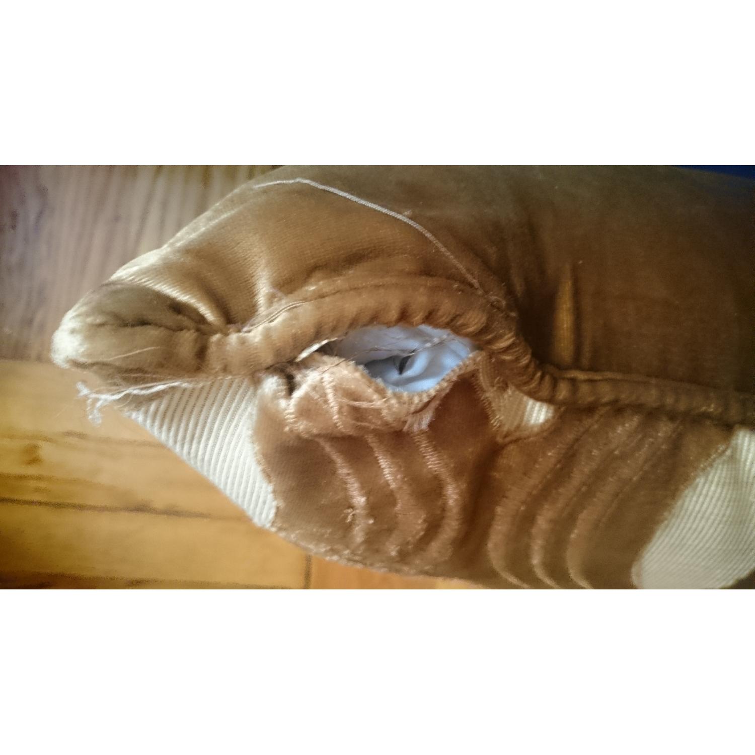 Pier 1 Gold Velour, Feather-Stuffed Pillow - image-4