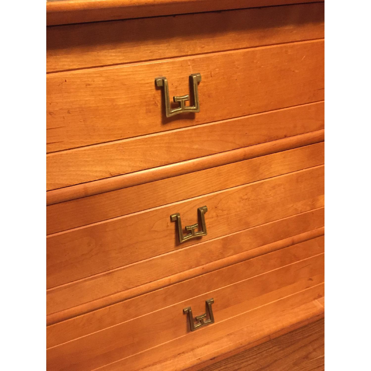 Vintage Mid-Century Maple Wood 6-Drawer Dresser w/ Mirror - image-3