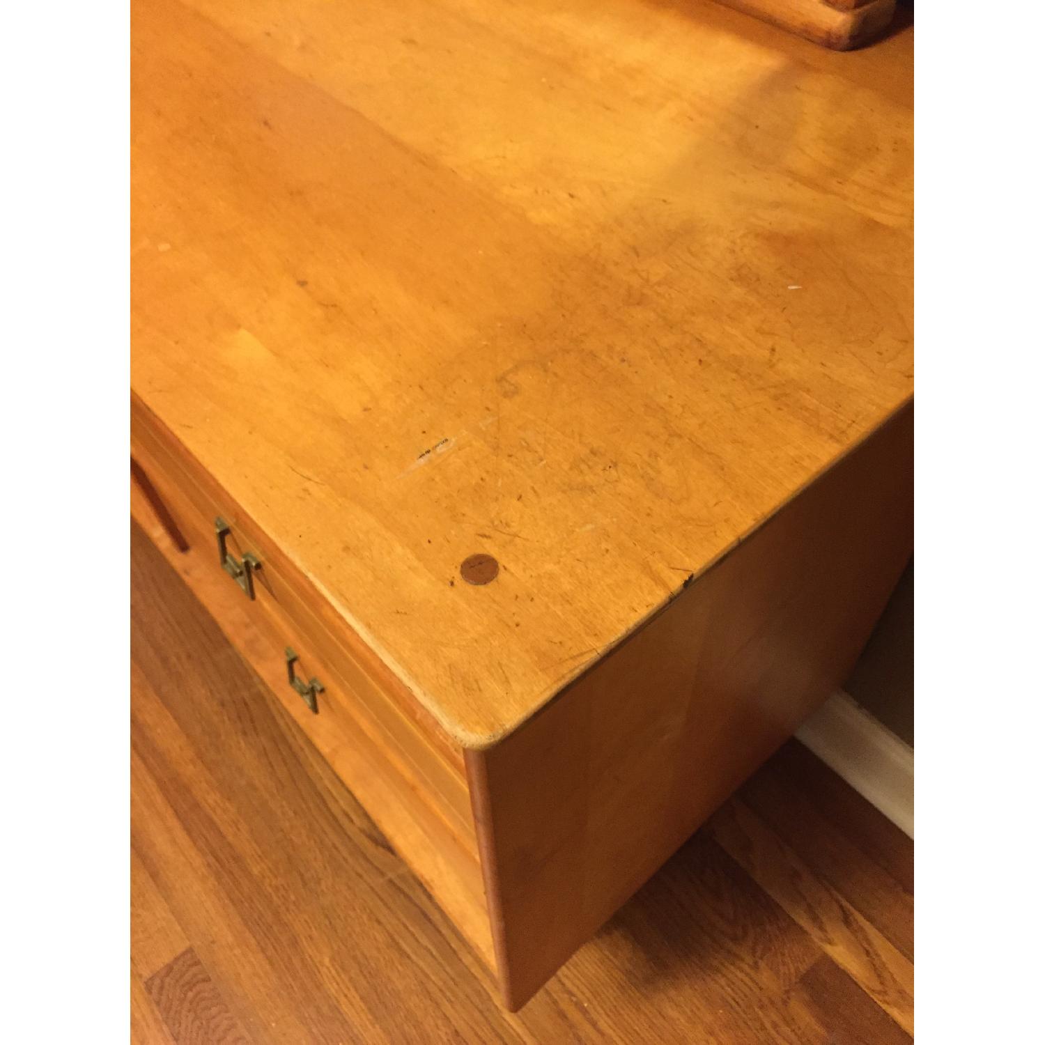 Vintage Mid-Century Maple Wood 6-Drawer Dresser w/ Mirror - image-7