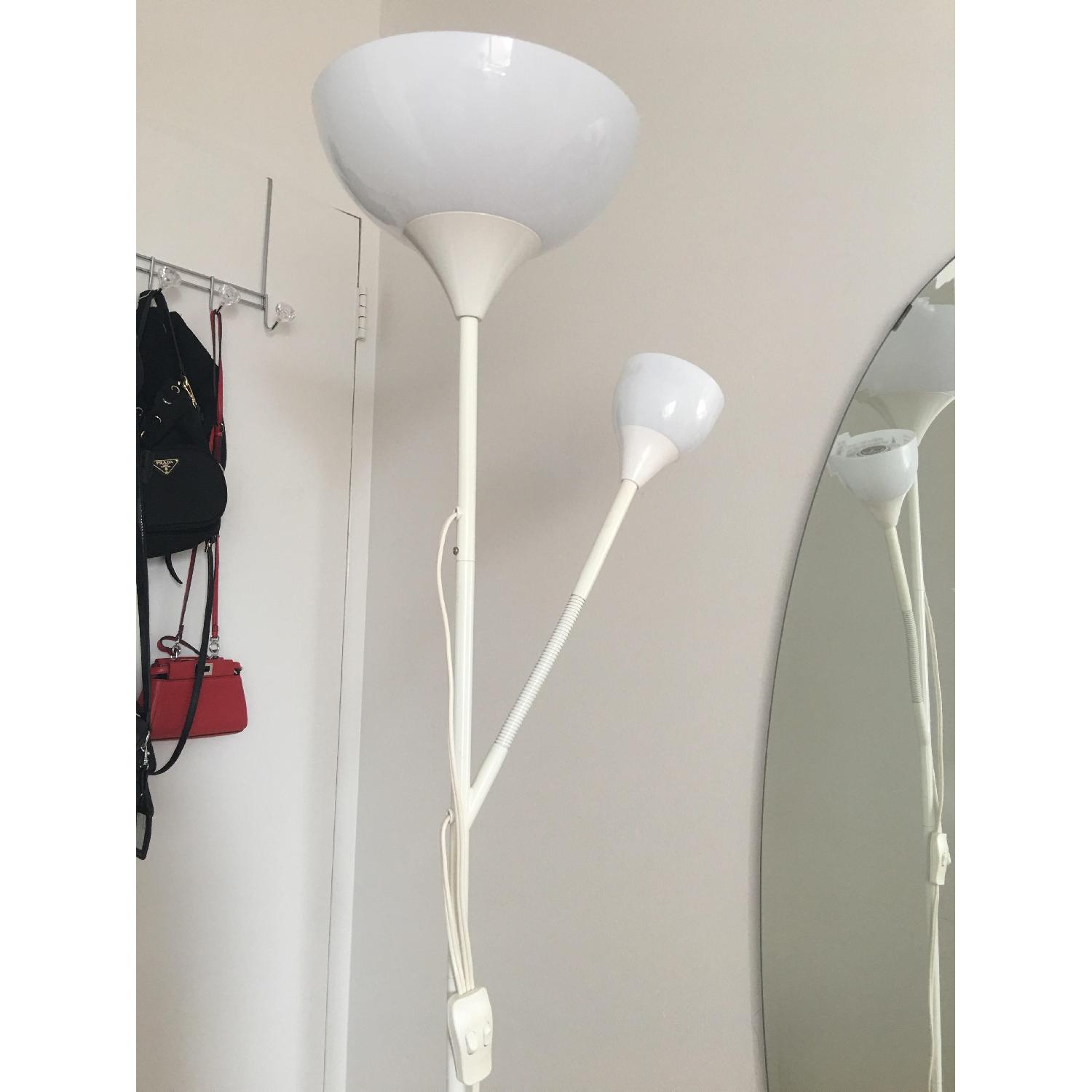 White Floor Uplight/Reading Lamp - image-2