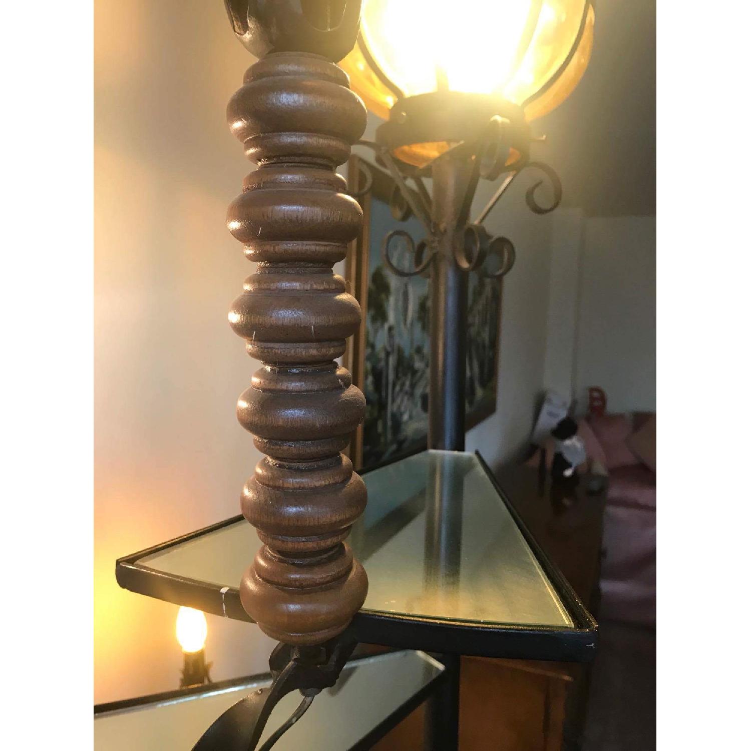 Vintage 1960s Wrought Iron Spiral Staircase Plant Stand Lamp - image-13
