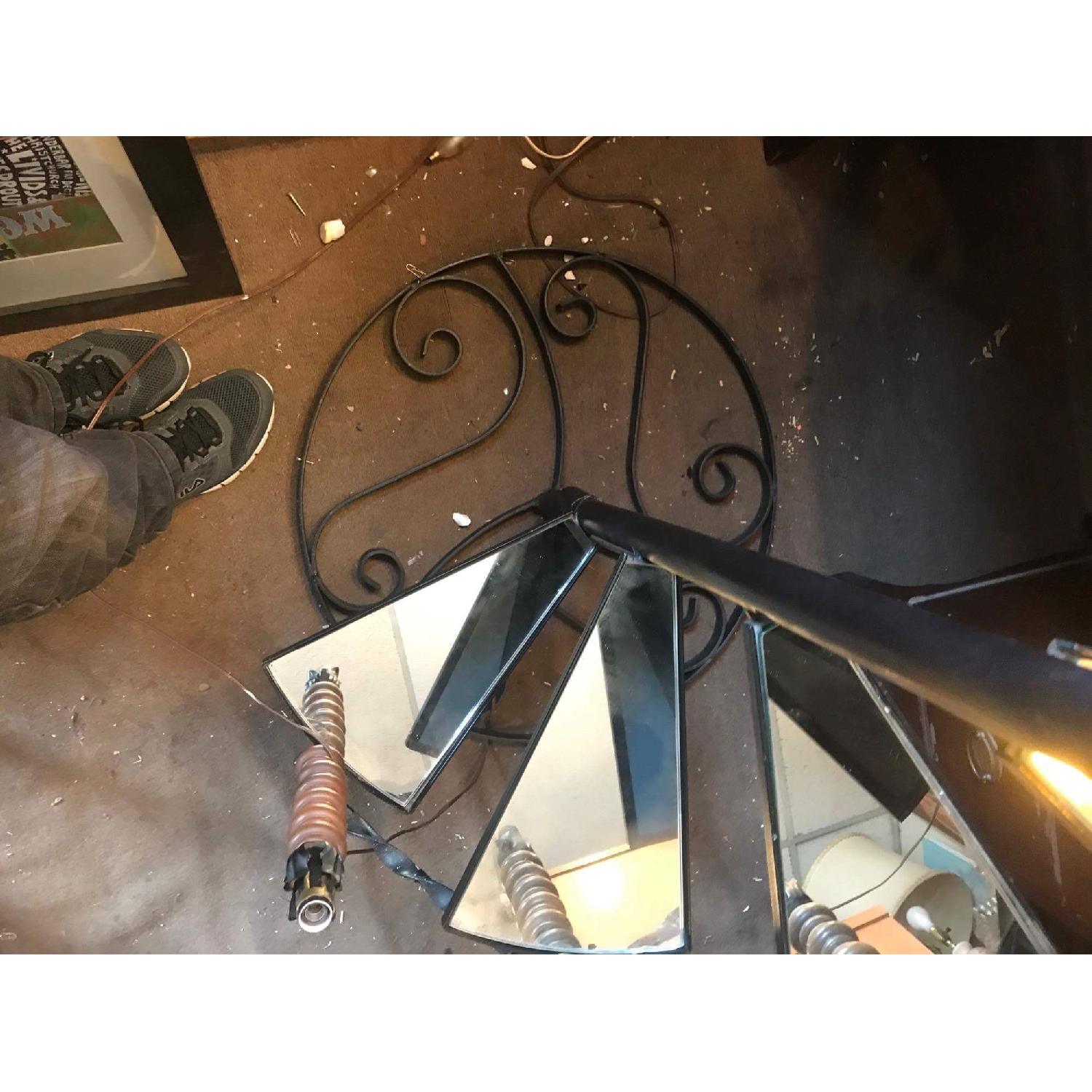 Vintage 1960s Wrought Iron Spiral Staircase Plant Stand Lamp - image-17