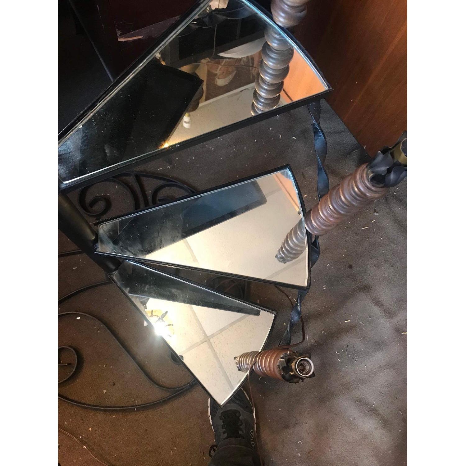 Vintage 1960s Wrought Iron Spiral Staircase Plant Stand Lamp - image-18