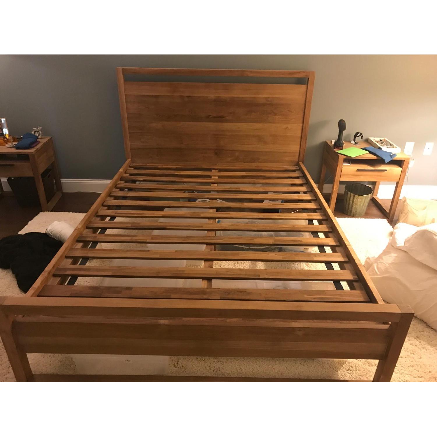 Crate & Barrel Linea II Queen Bed Frame - image-1