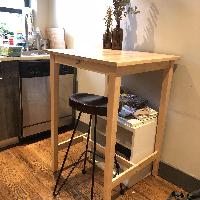 IKEA廃盤品 木製バーテーブル BJÖRKUDDEN  ハイテーブル　バーチ IKEA Bjorkudden Birch Dining Table - AptDeco