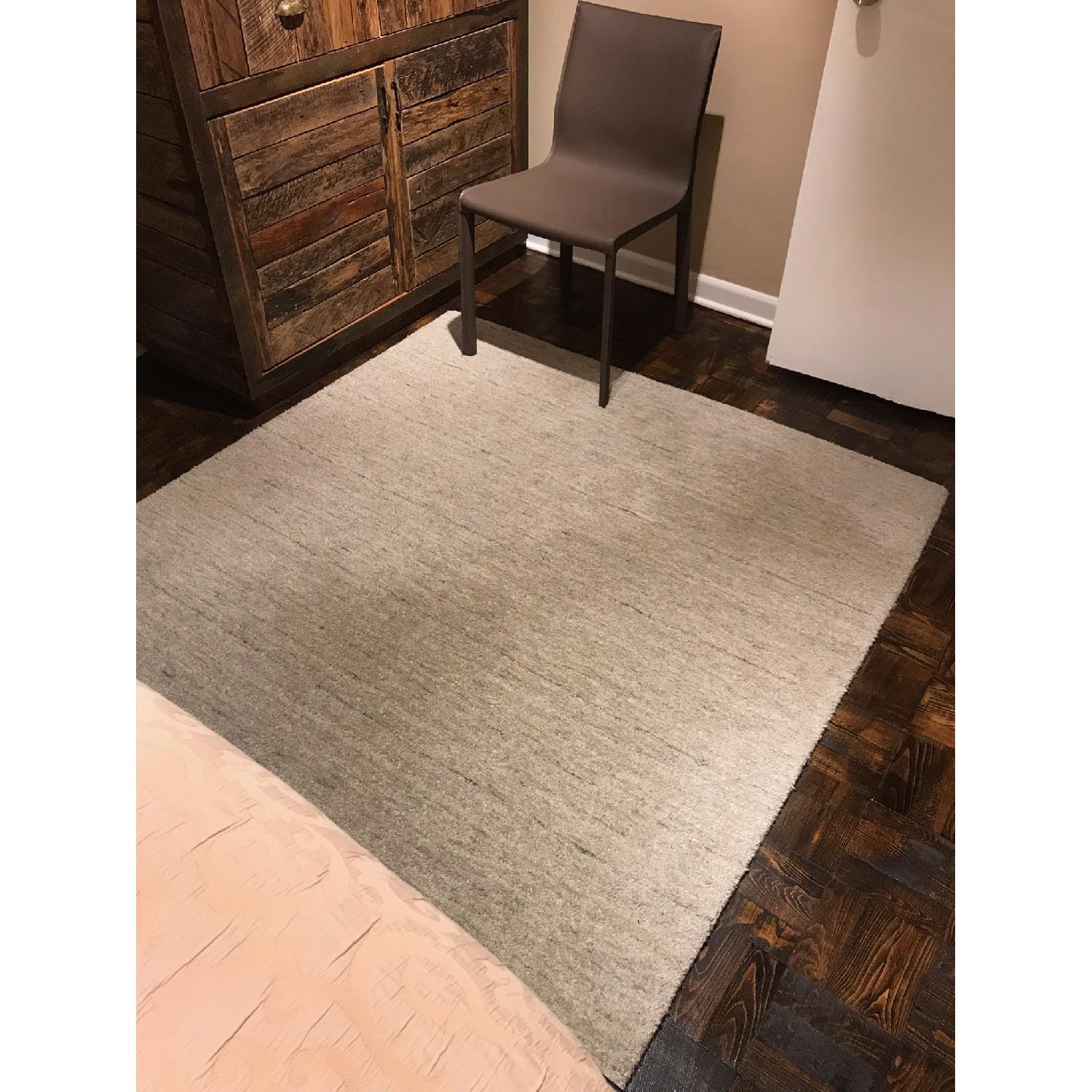 Restoration Hardware Striated Wool Area Rug in Grey - image-5