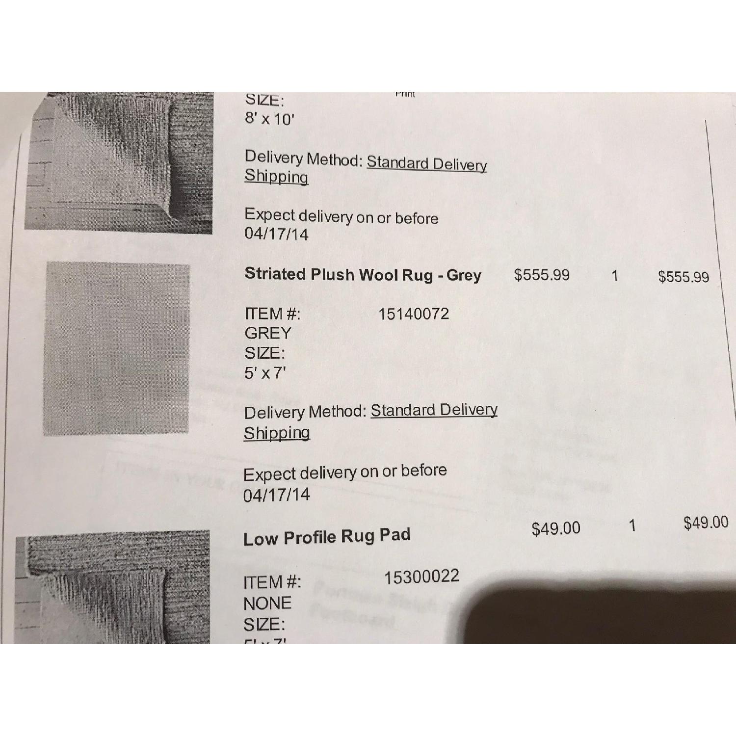 Restoration Hardware Striated Wool Area Rug in Grey - image-6