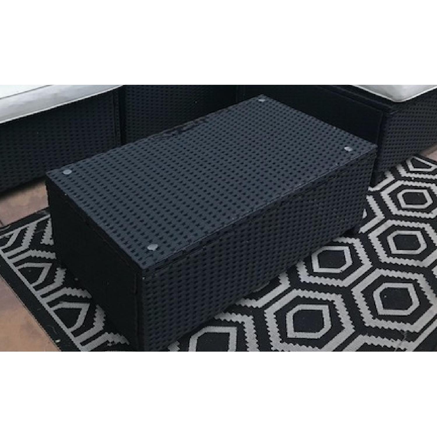 Black Wicker Outdoor Sectional Sofa - image-1